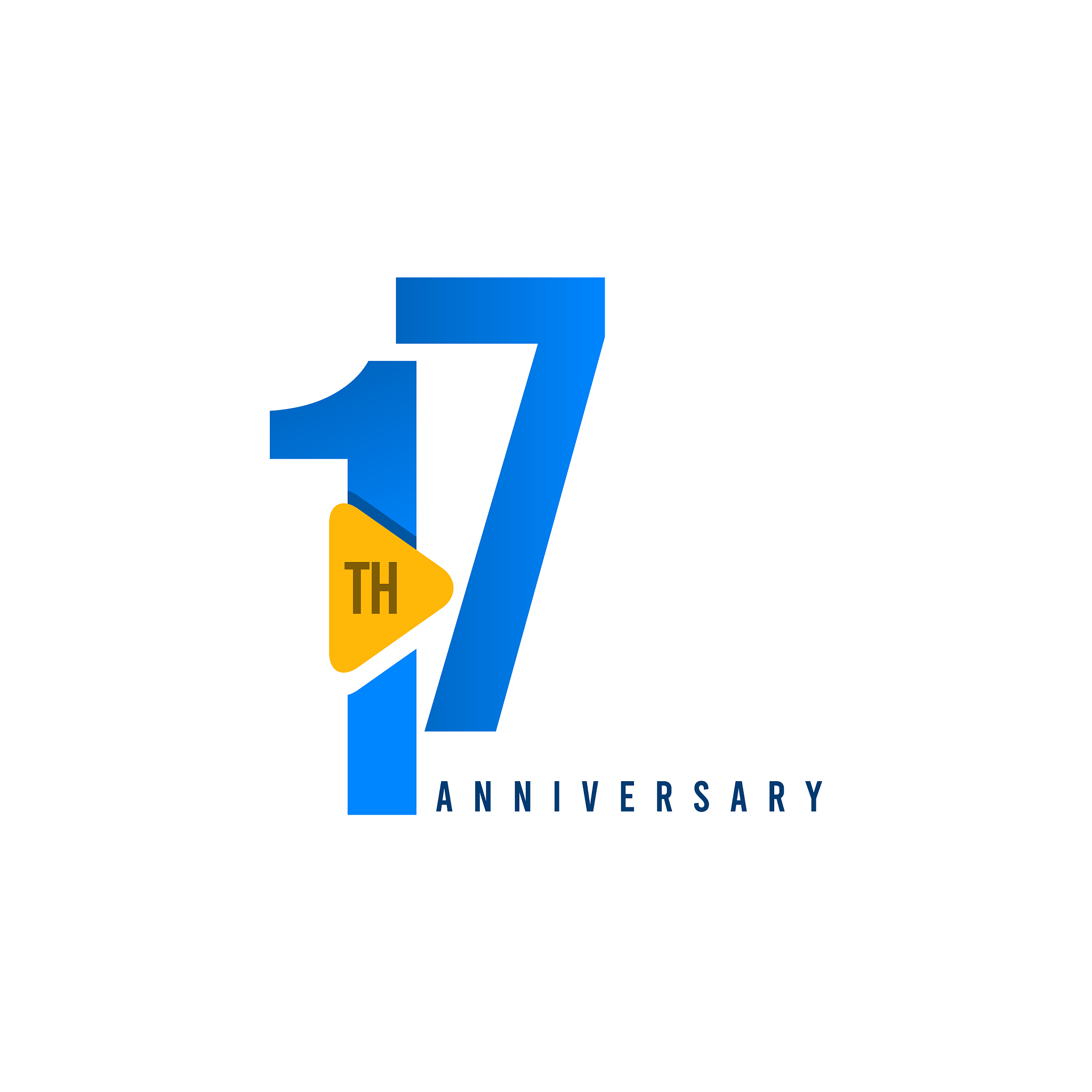 17 years anniversary celebration template design