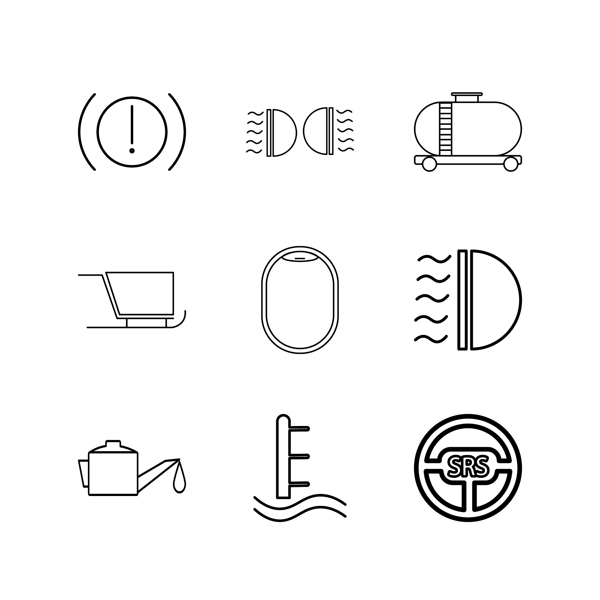 transport and transportation linear icon set