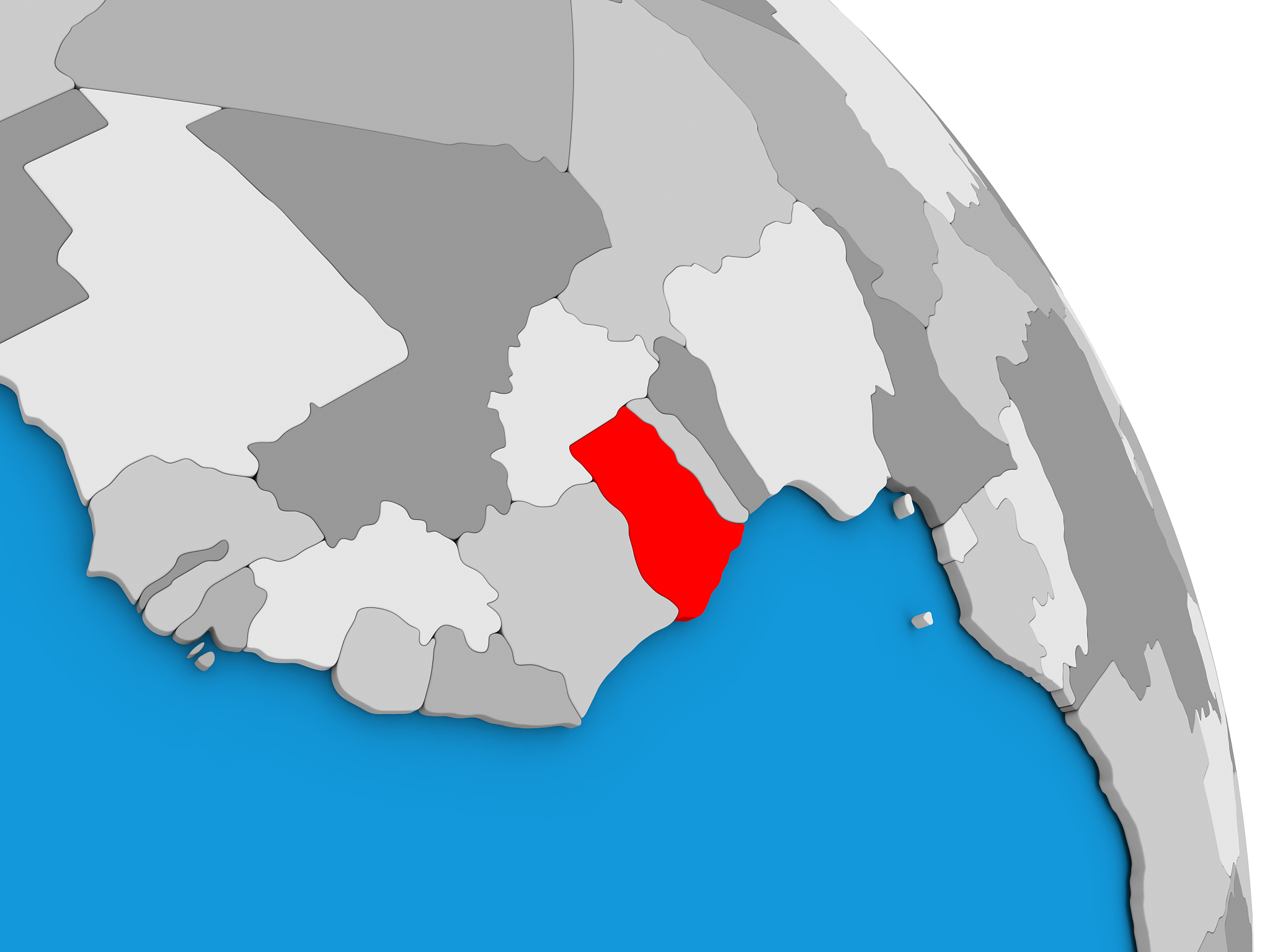 ghana on globe