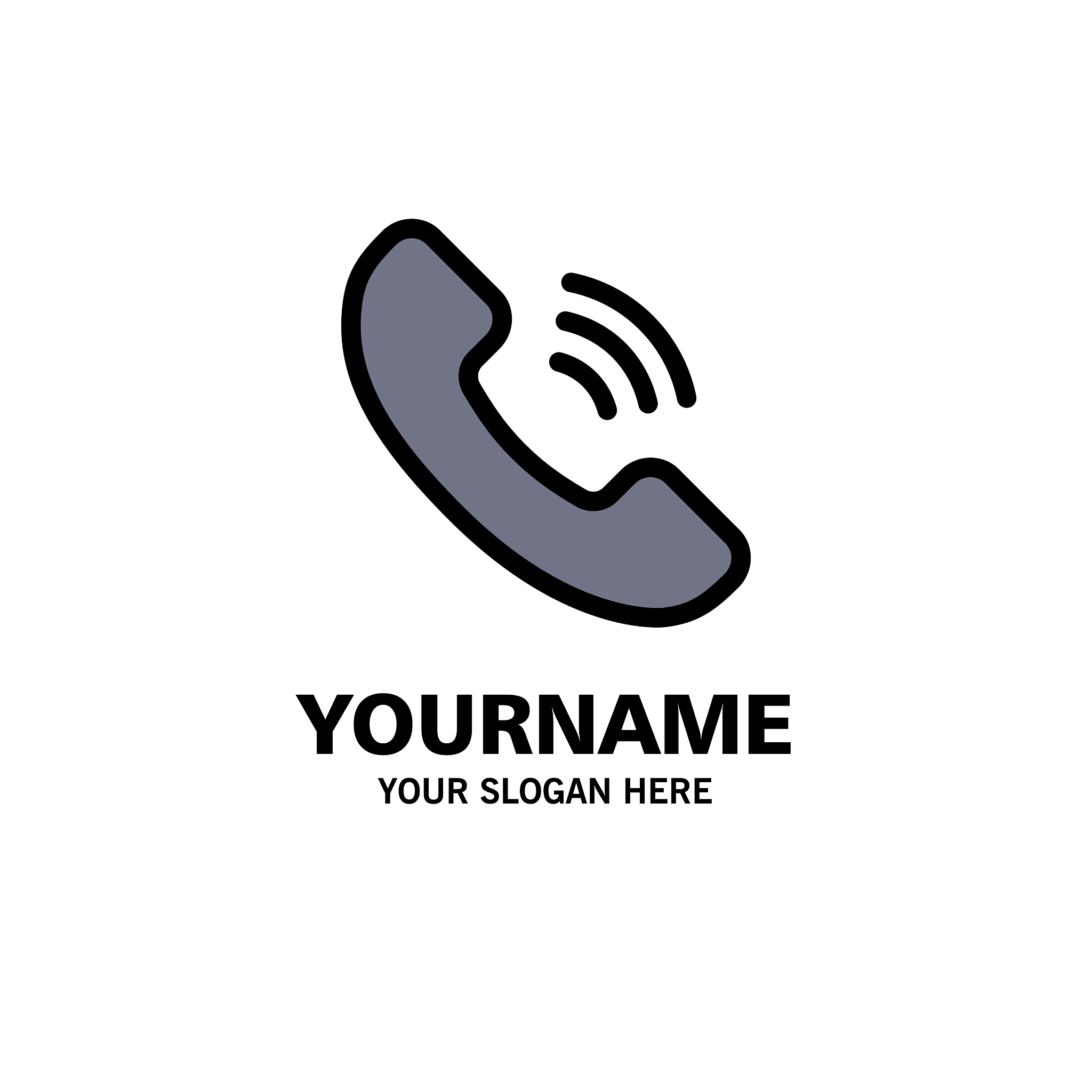 call communication phone business logo template