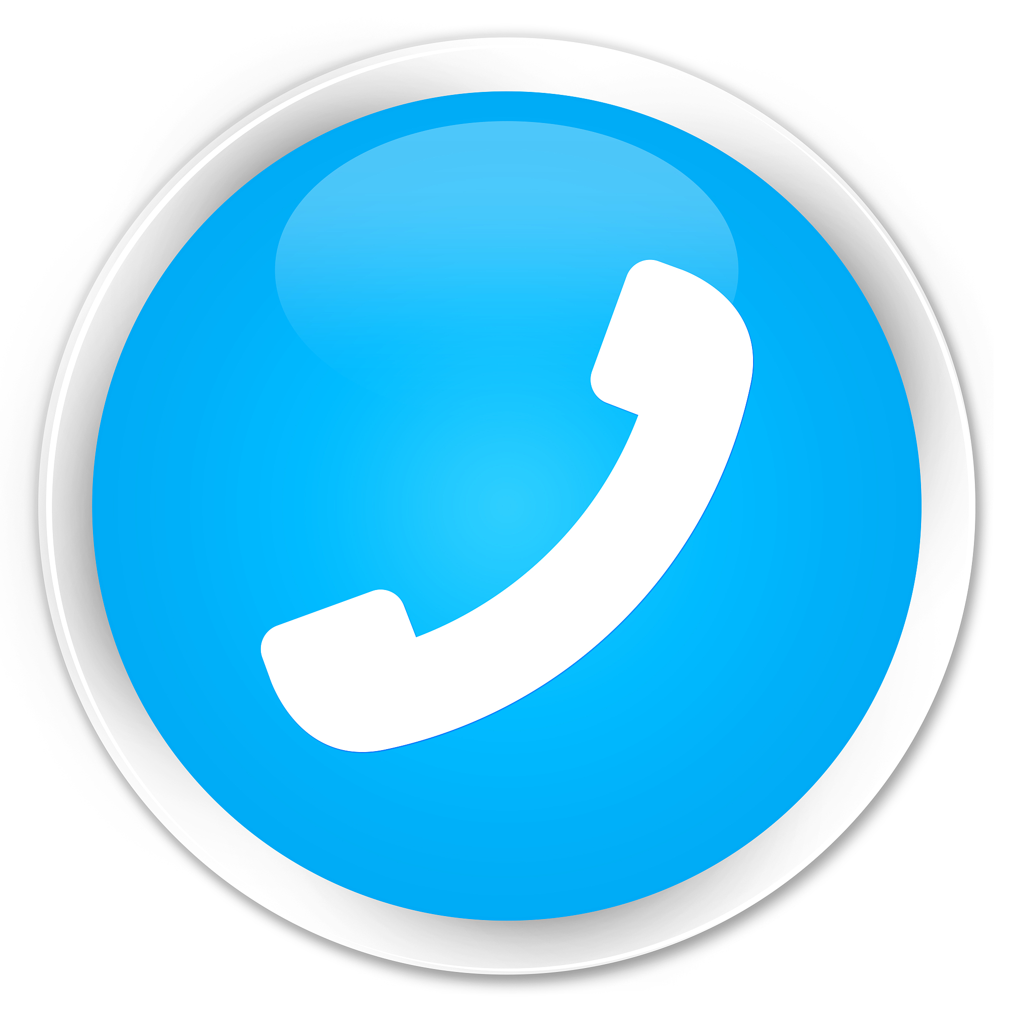 phone icon cyan blue glossy round button