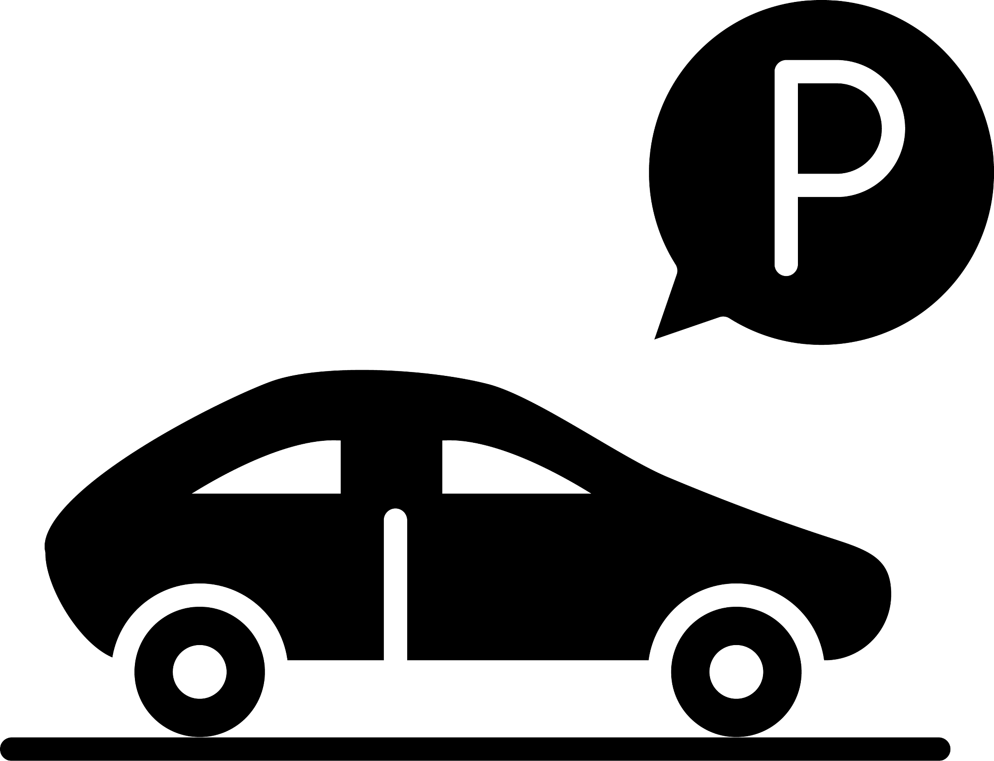 parked car parking transport silhouette style