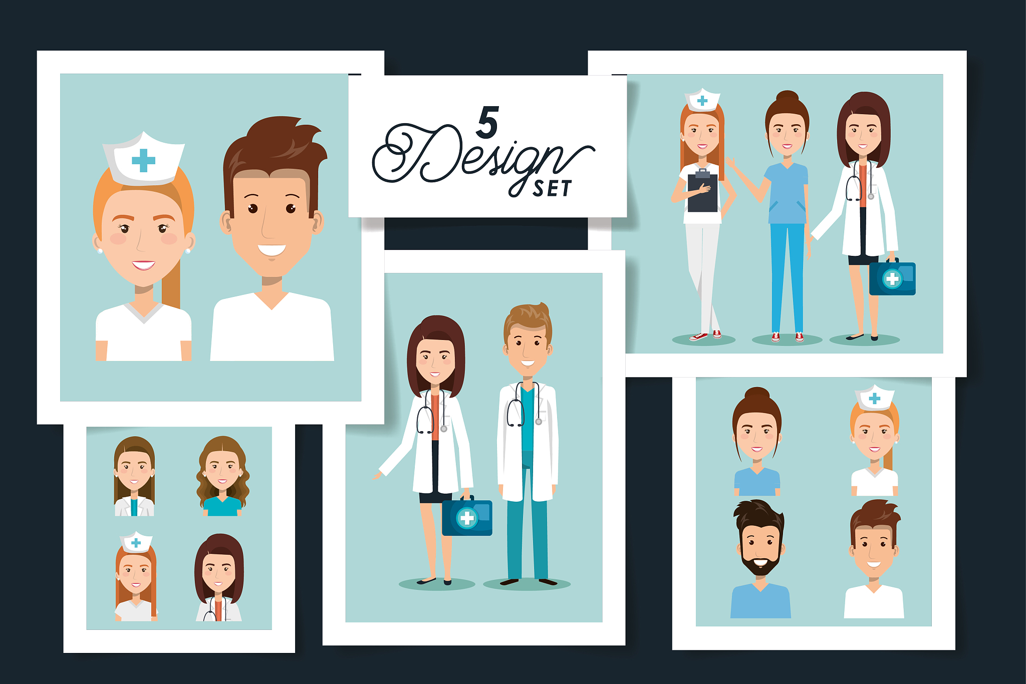five designs of healthcare professionals