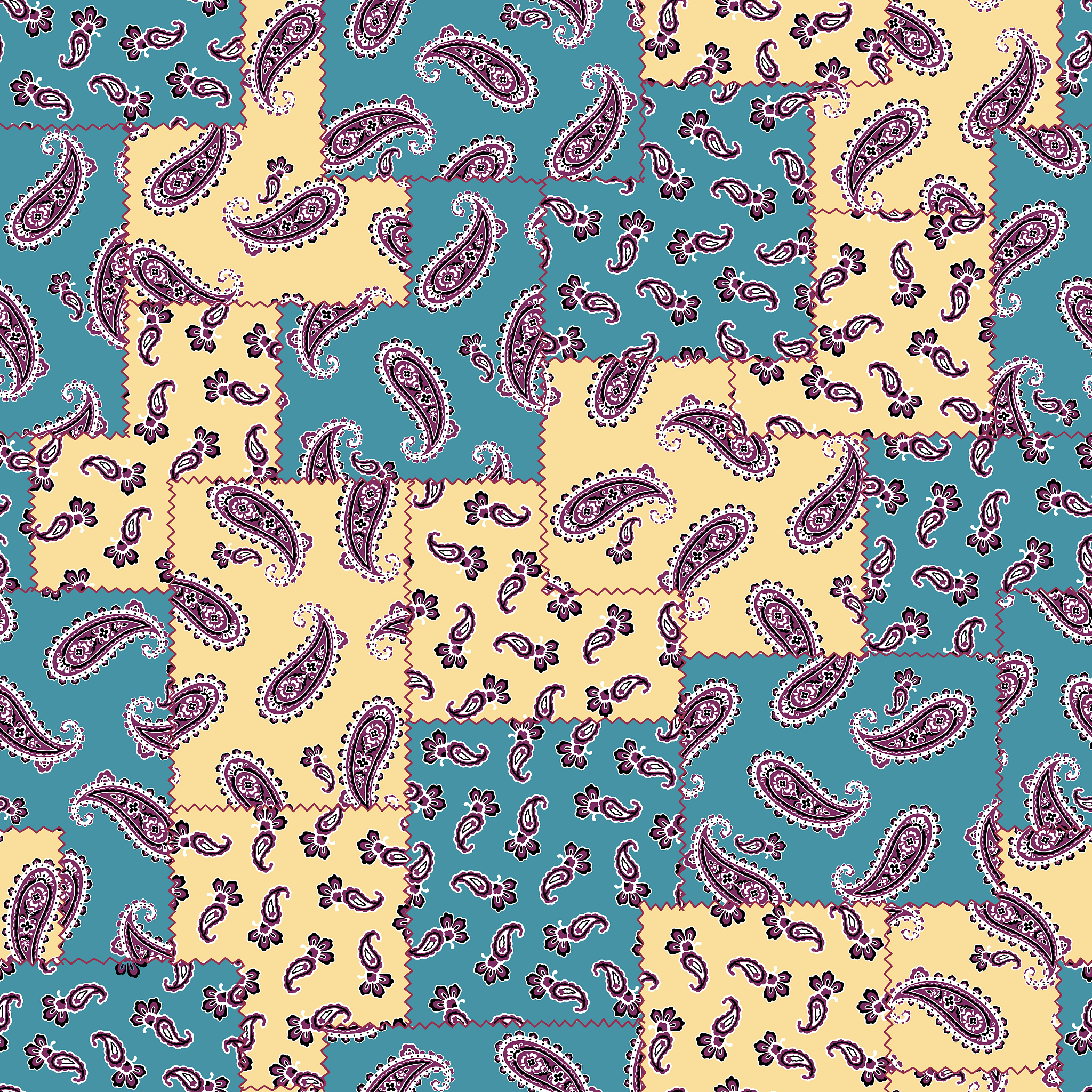 beautiful paisley design patchwork pattern material,