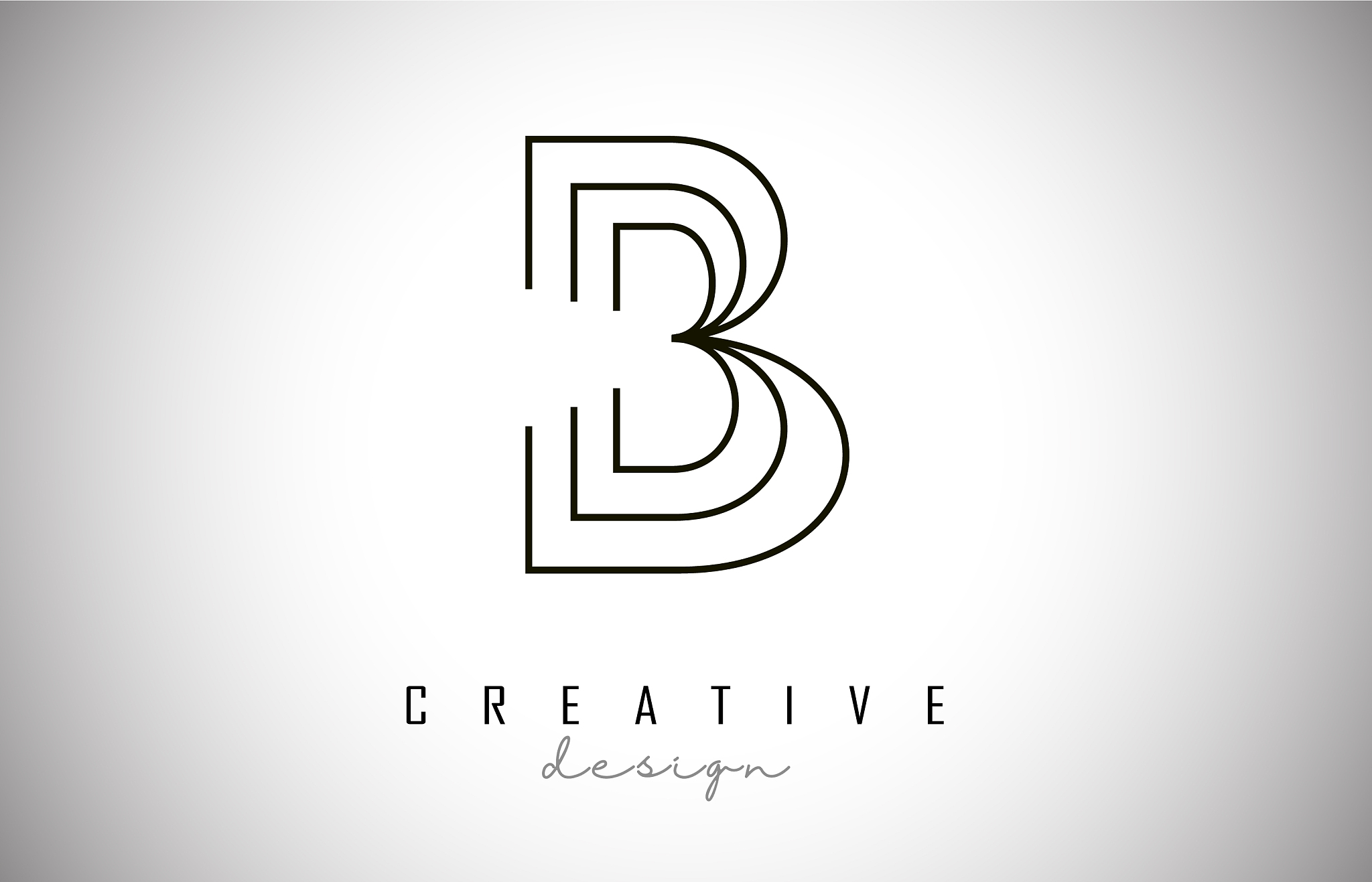 b letter logo monogram design creative b letter
