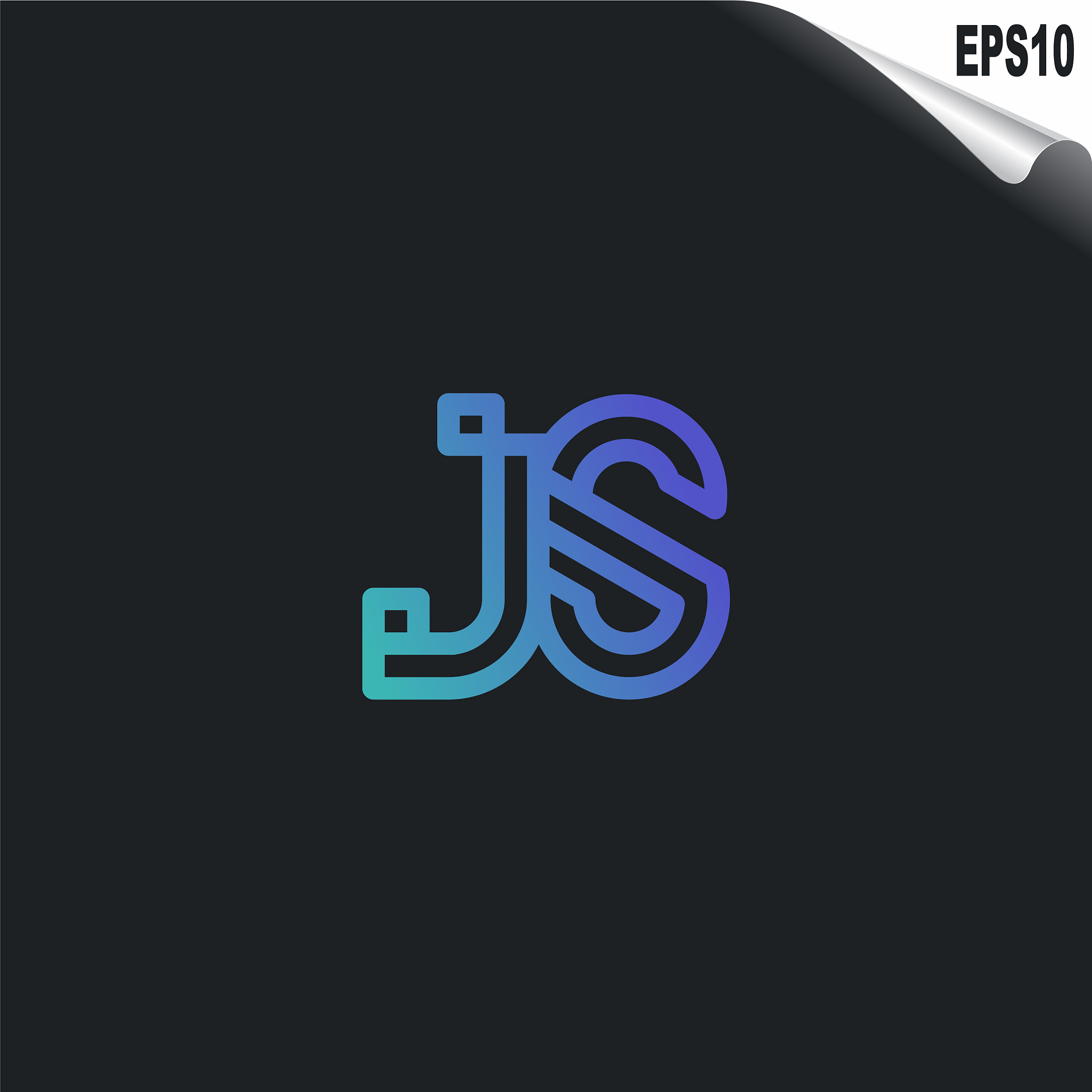 initial js logo monogram design template simple