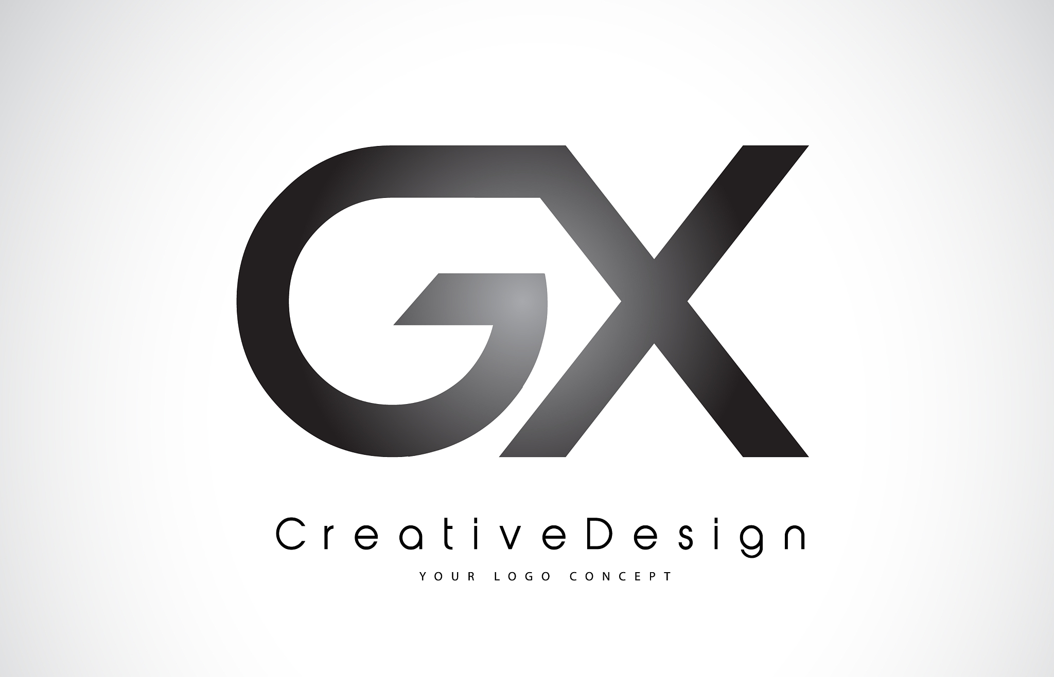 gx g x letter logo design creative icon modern