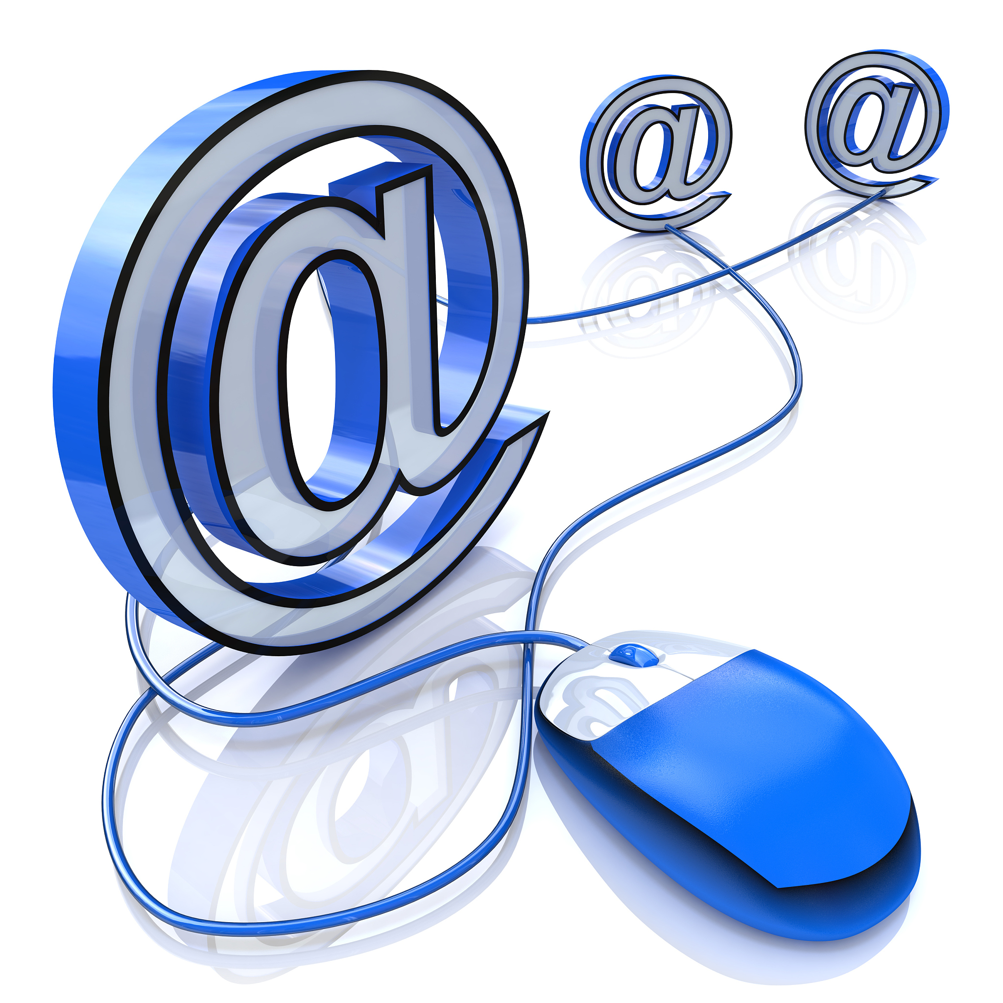 computer mouse connected to email sign