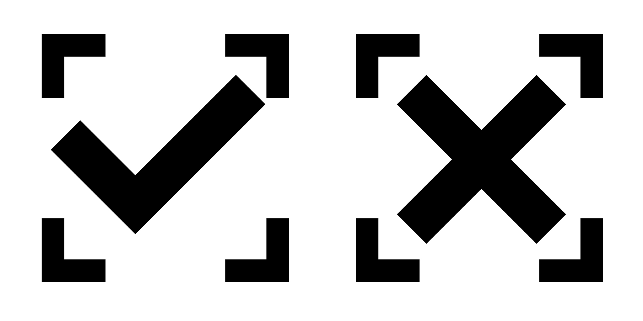 check mark and cross icons