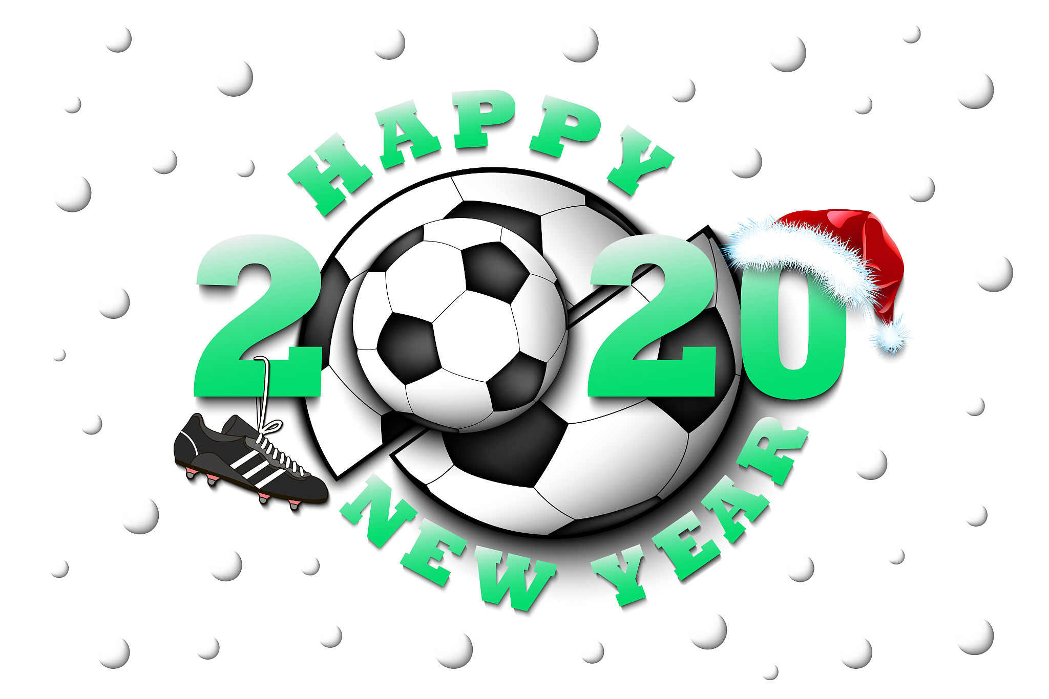 happy new year 2020 and soccer ball