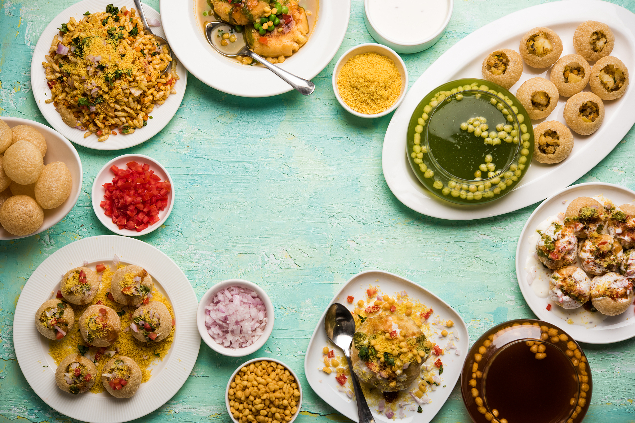 bombay chat food in group