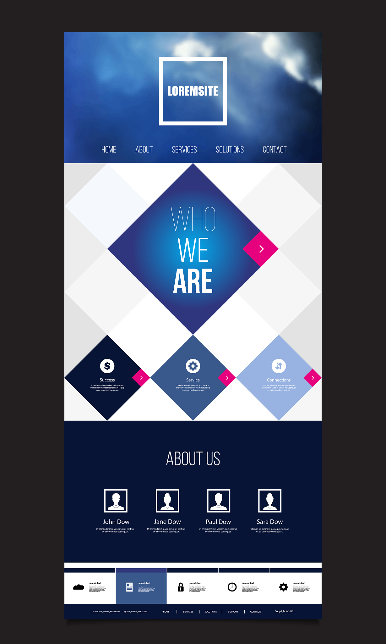 one page website template