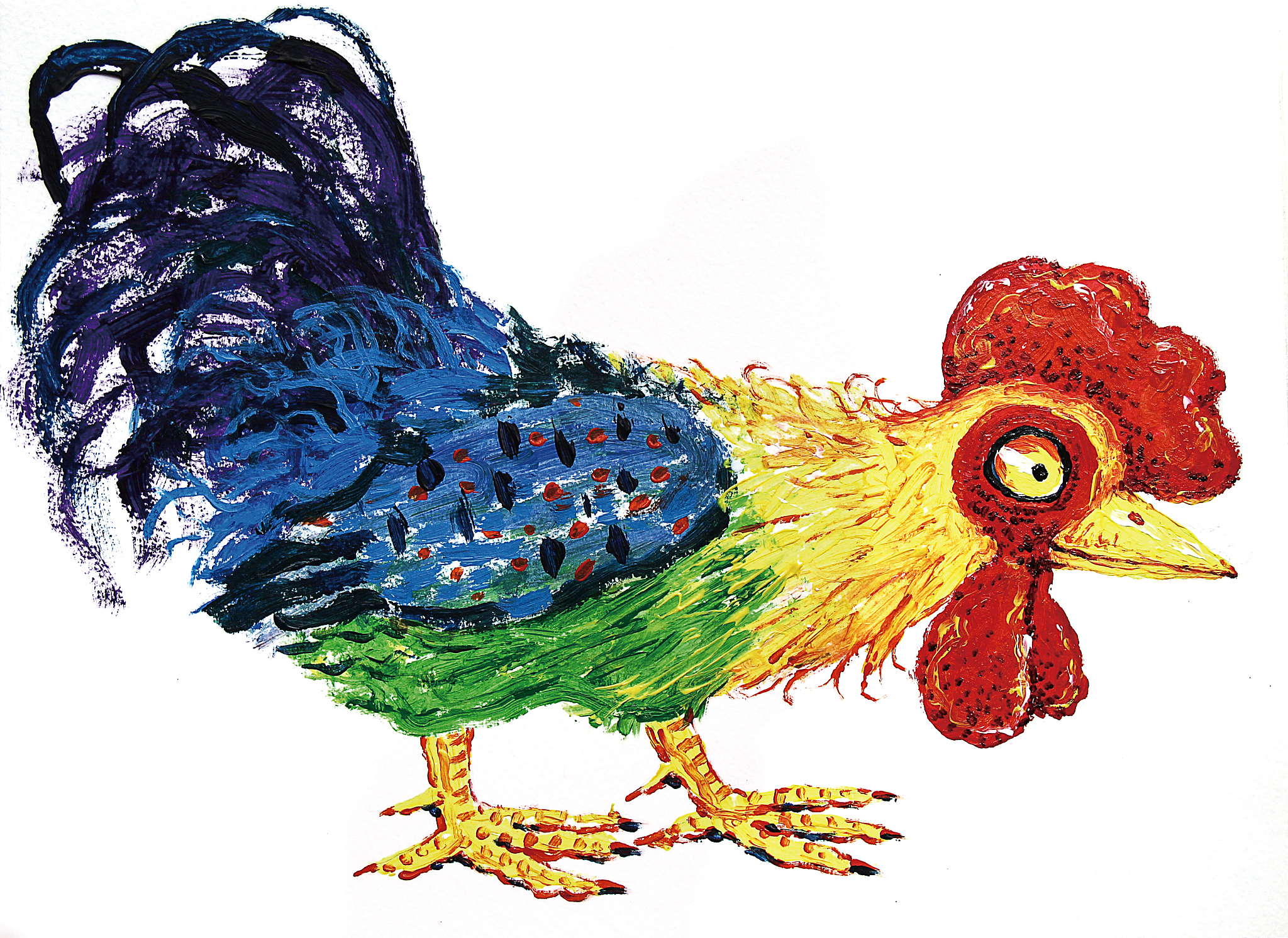 五彩斑斓的鸡：色彩缤纷，栩栩如生