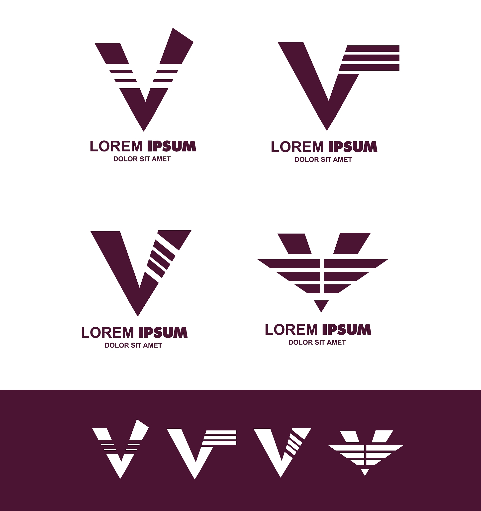 letter v alphabet logo icon
