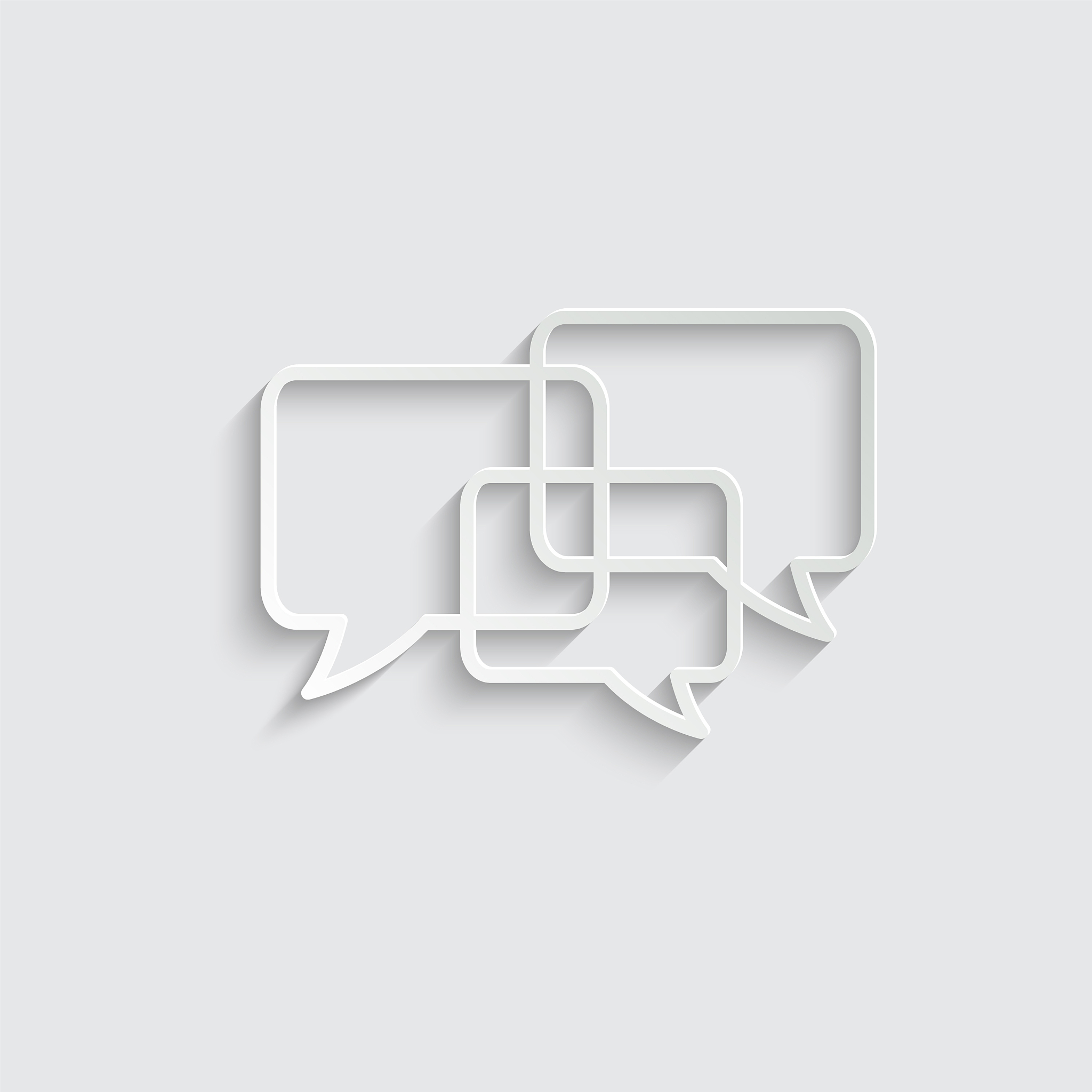 paper chat bubbles icon social network icon