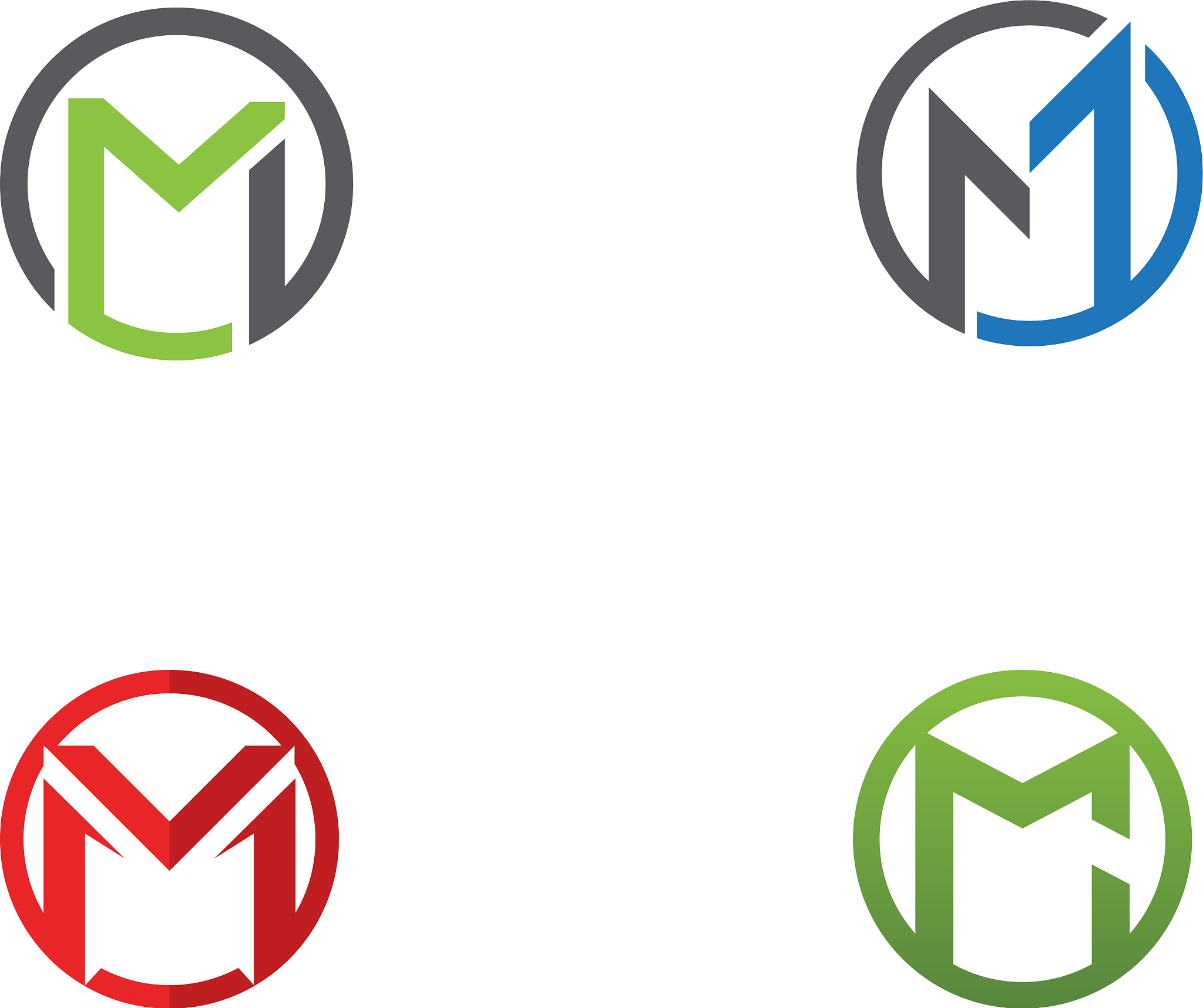 m letter logo template