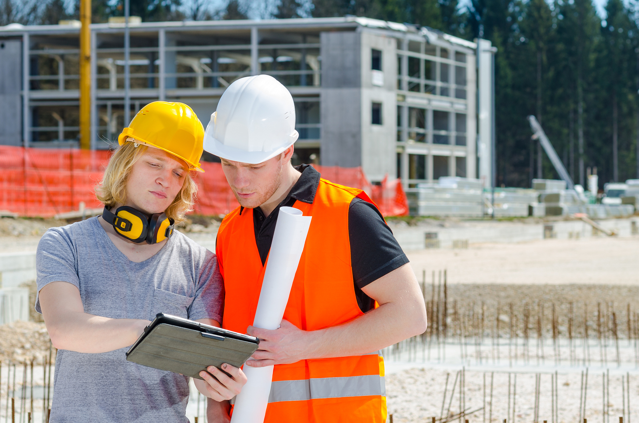 two construction worker
