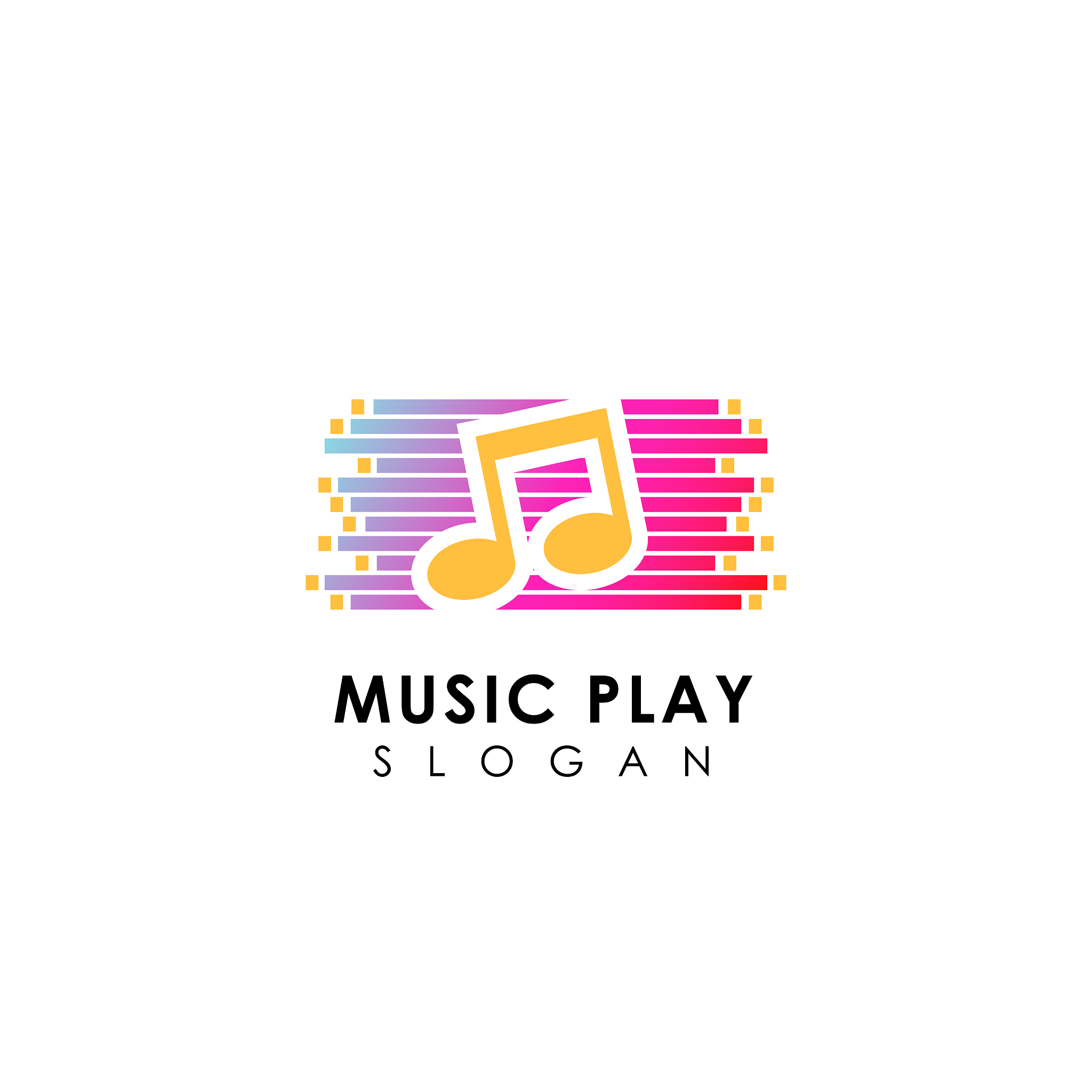 music play logo design play media icon symbol