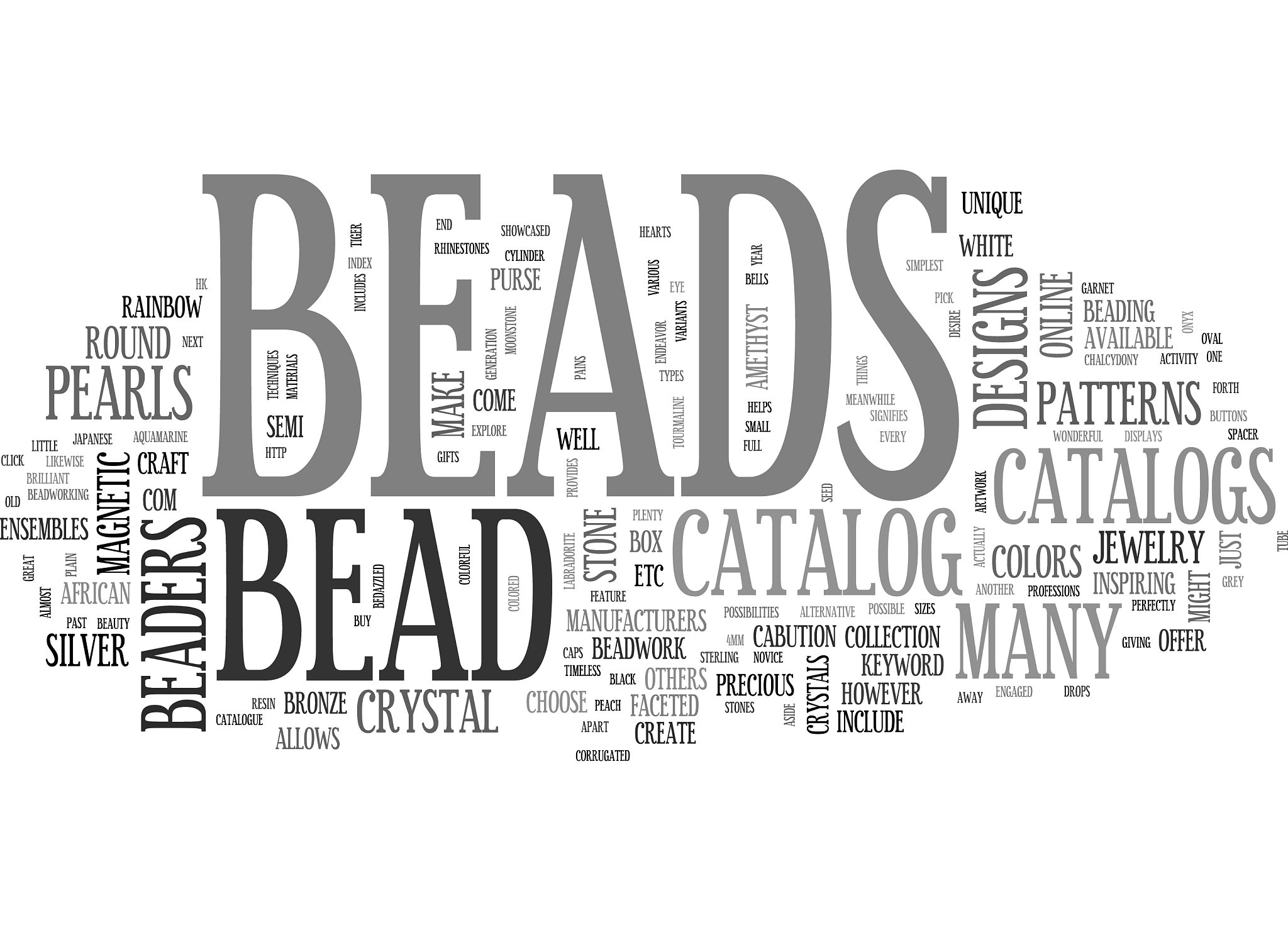 bead catalog text word cloud concept