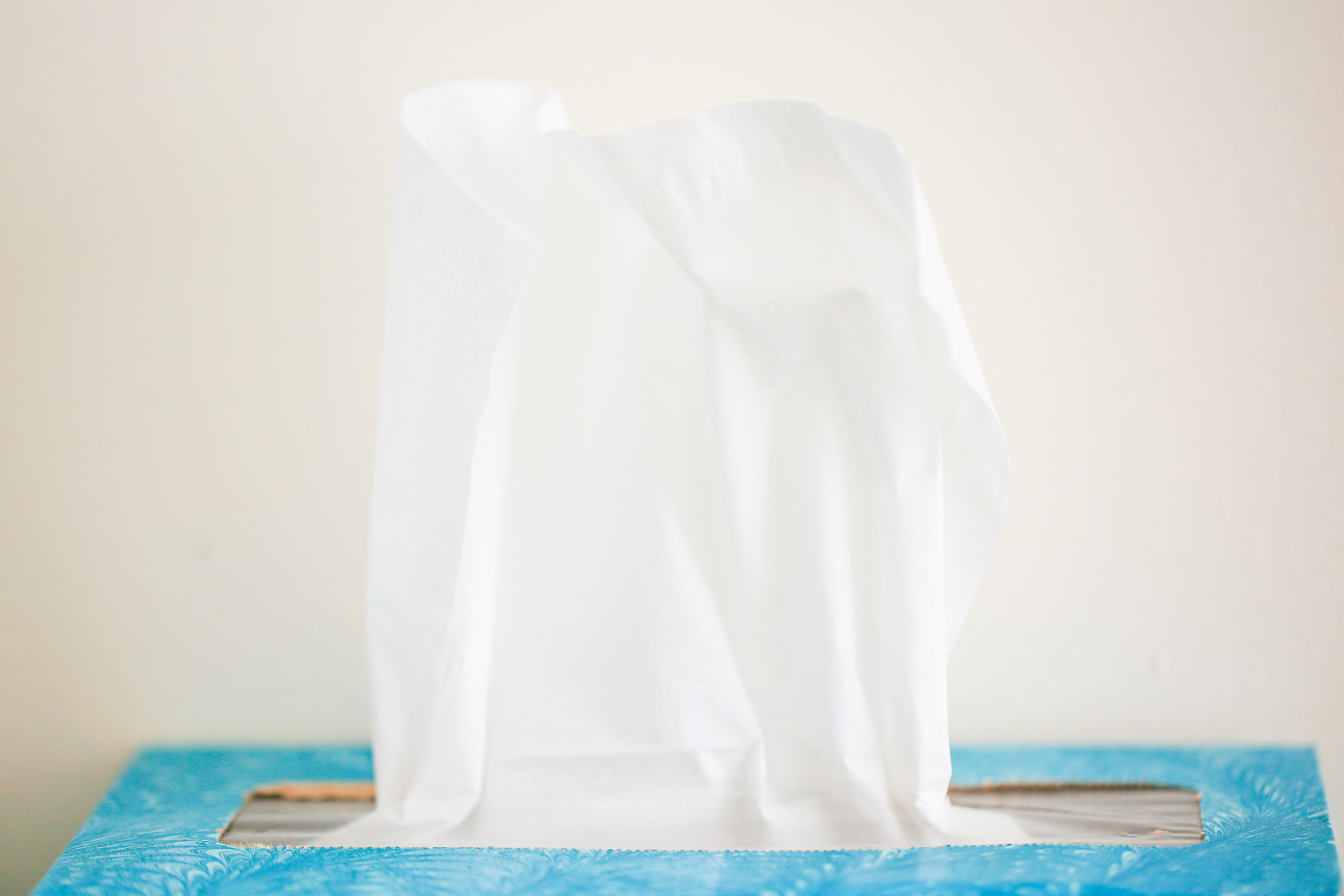 close up tissue paper box