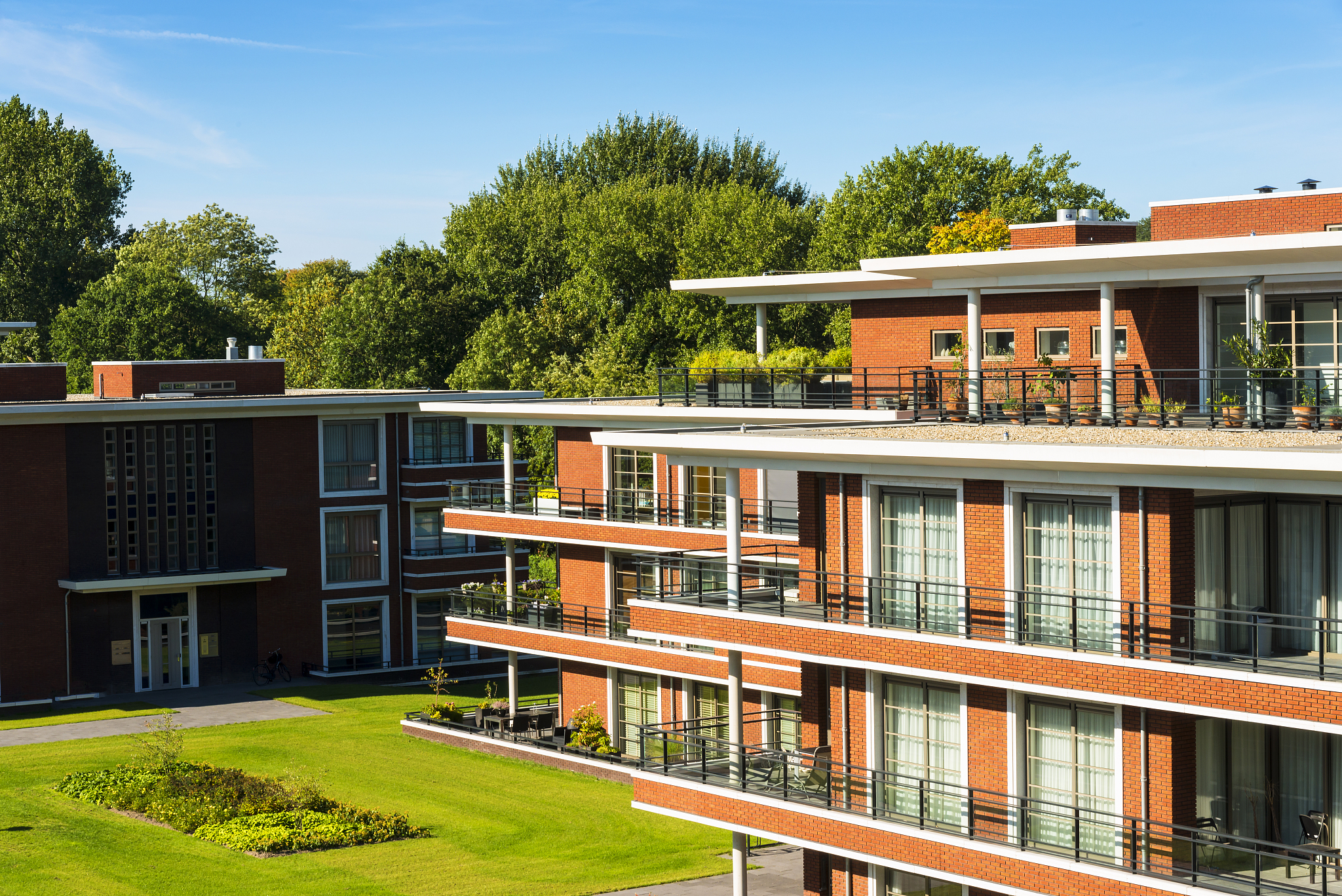 modern apartment blocks