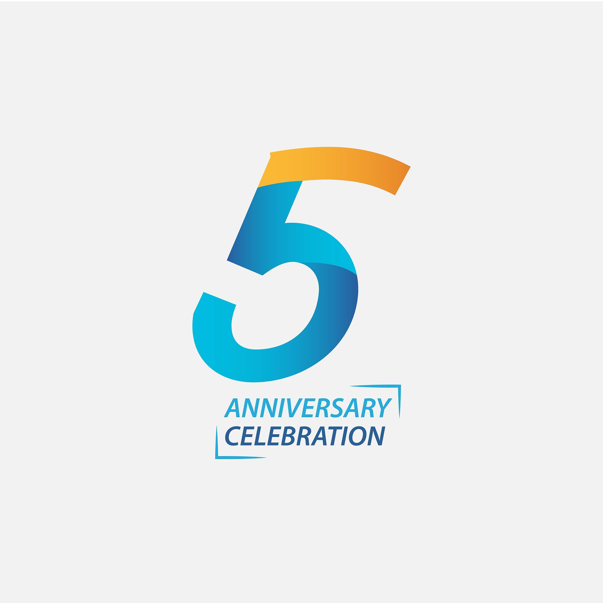 5 year anniversary celebration vector template design illustrati