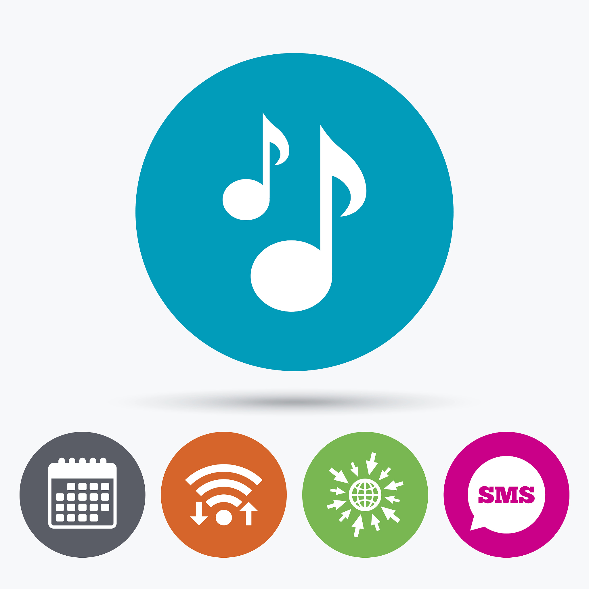 music notes sign icon. musical symbol.