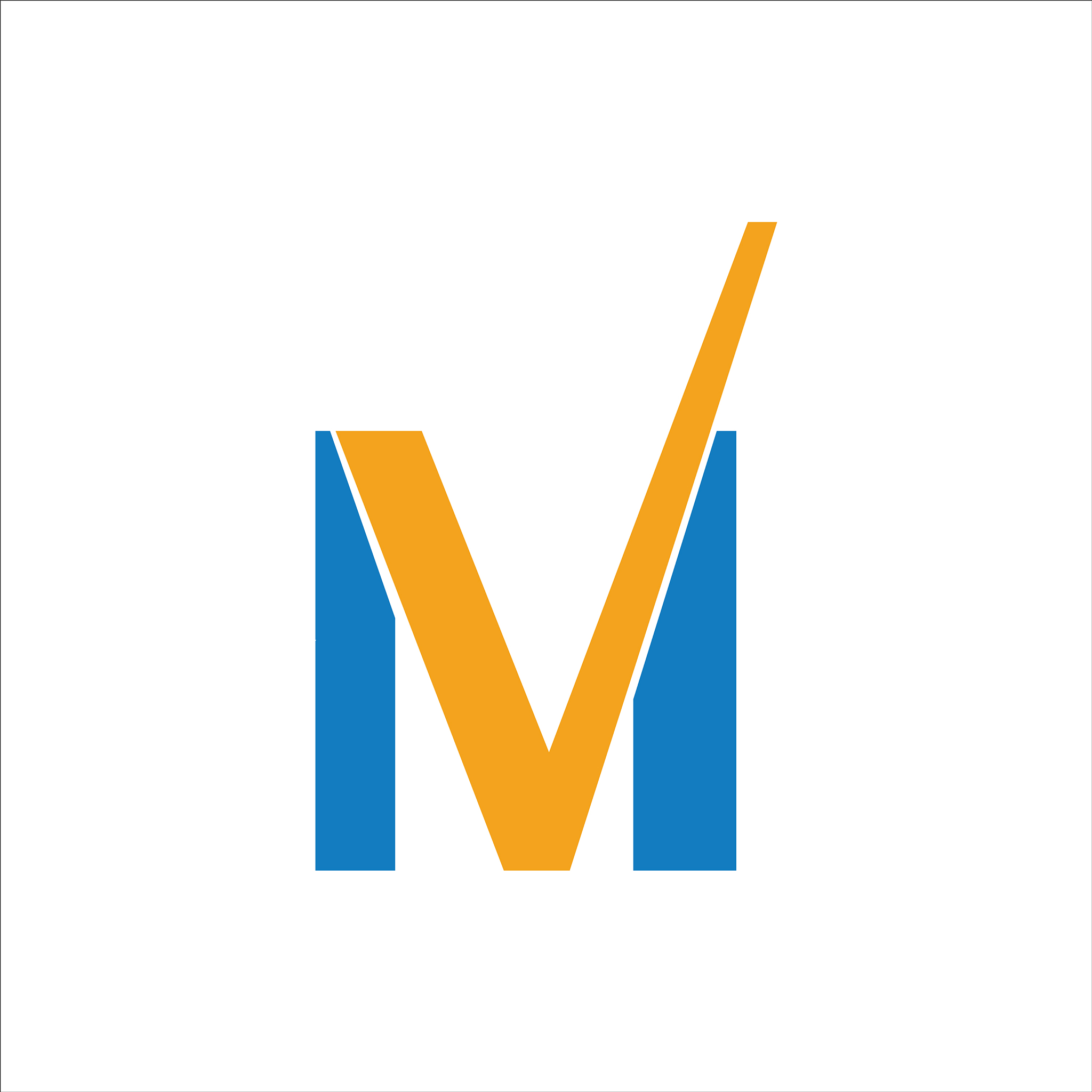 initial letter mv or vm logo design template