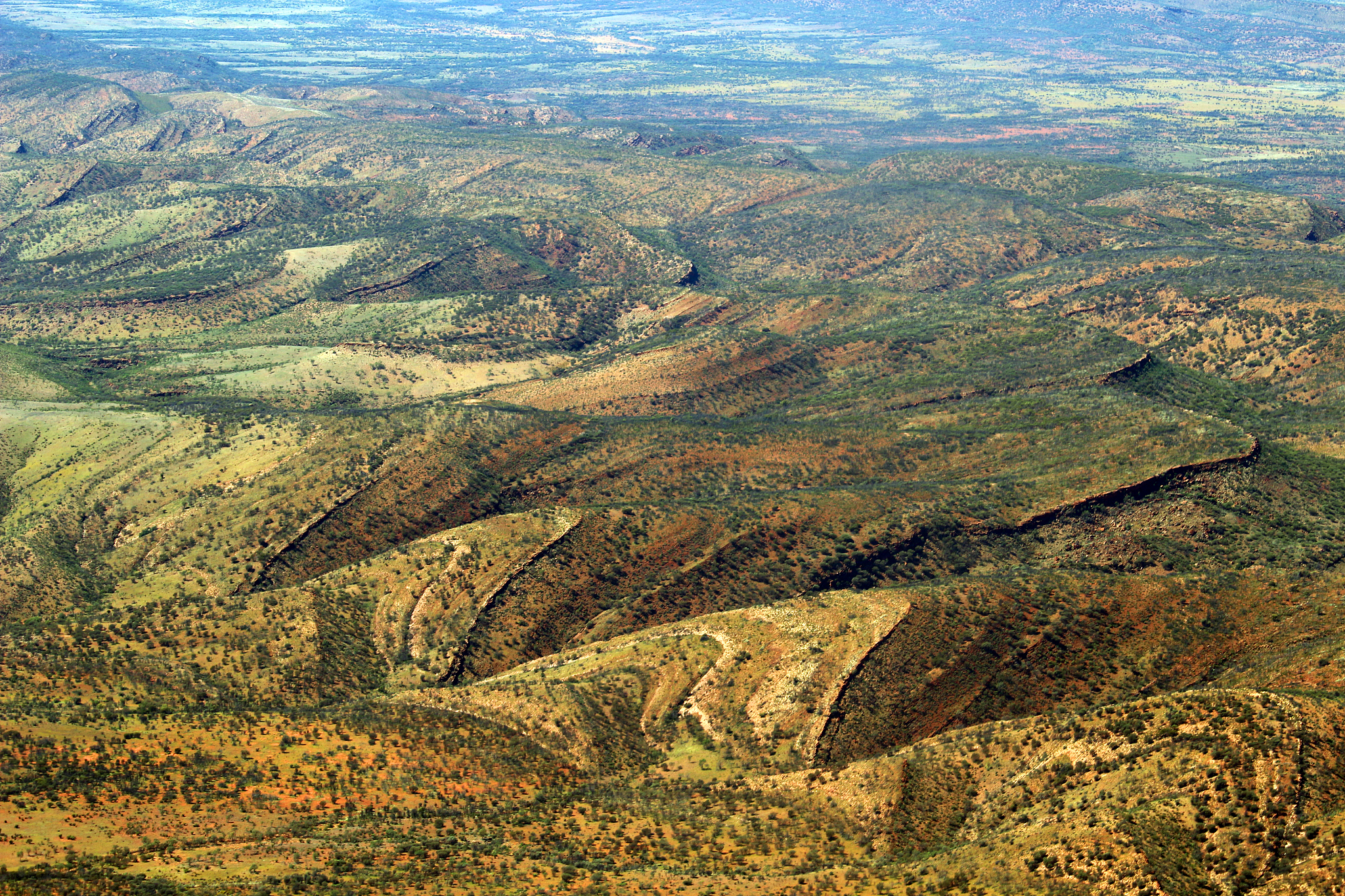 wave rock formation from the air