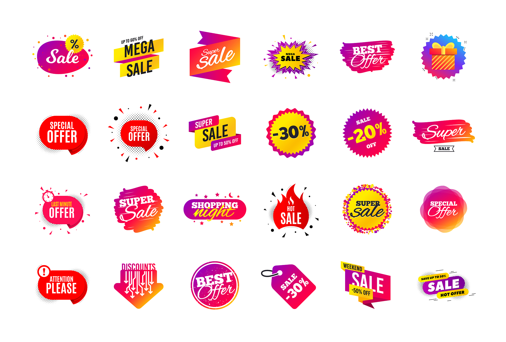 sale banner badge special offer discount tags