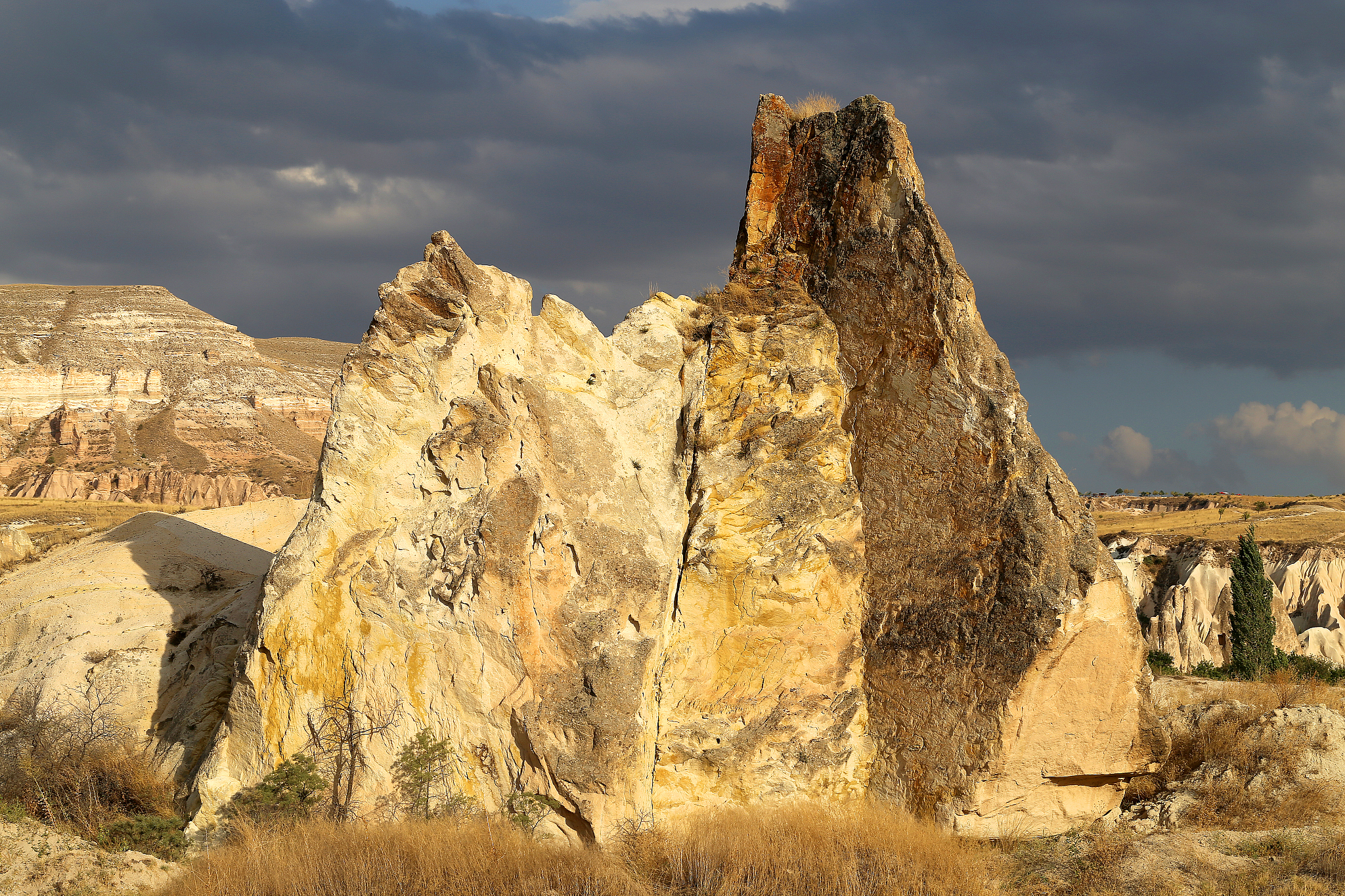 unusual mountains in cappadocia