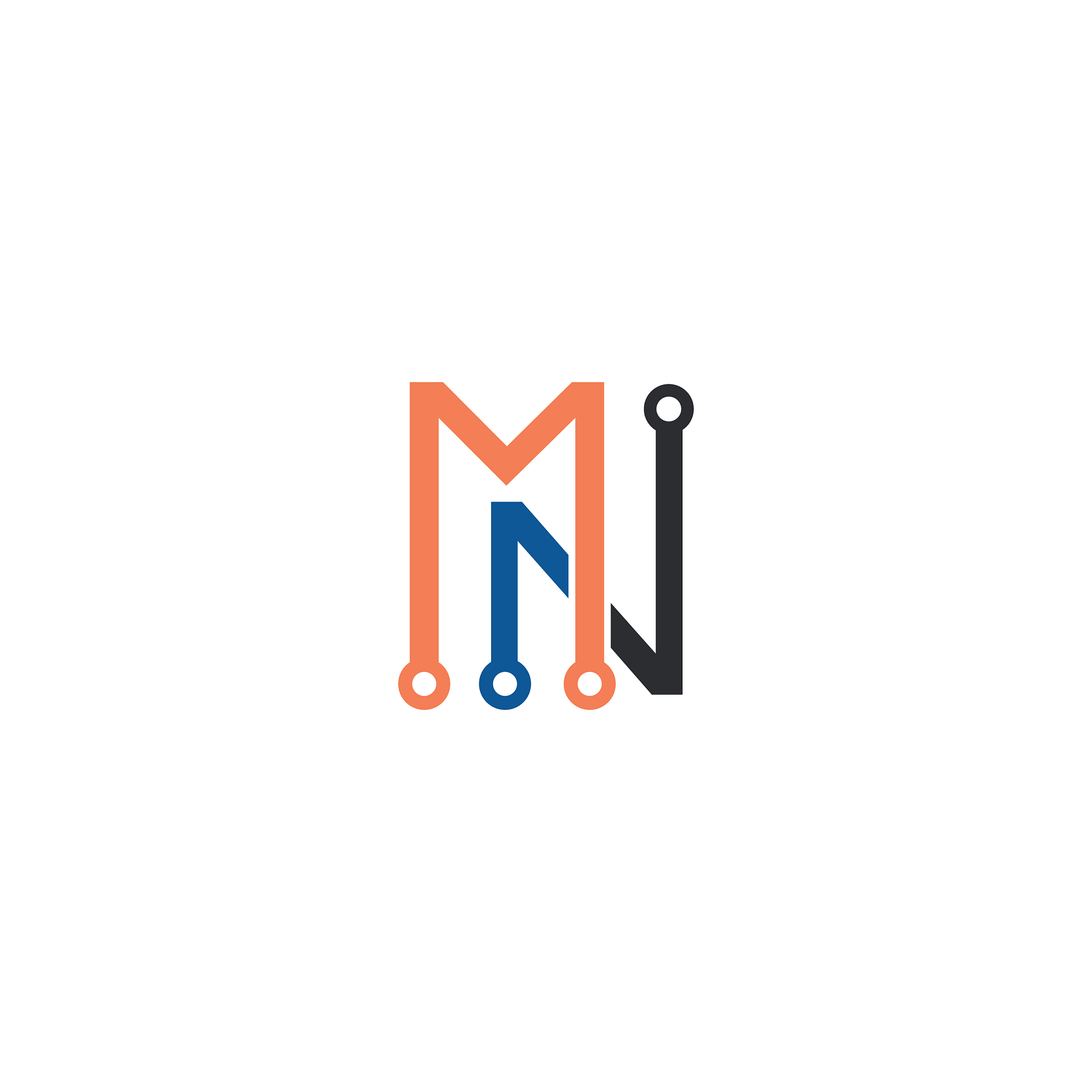 initial letter mn or nm logo design template
