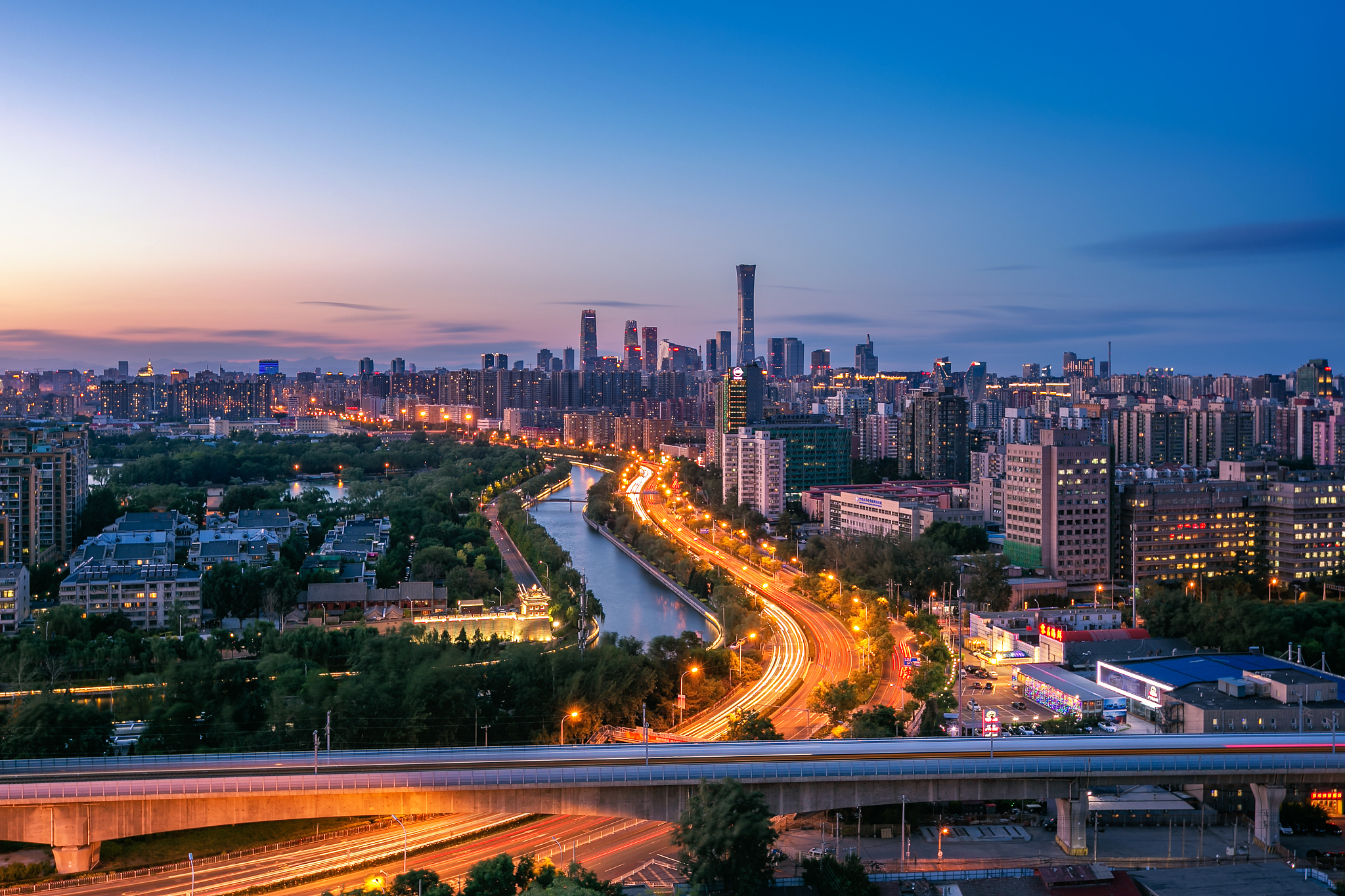 北京左安门二环路国贸cbd城市风光夜景