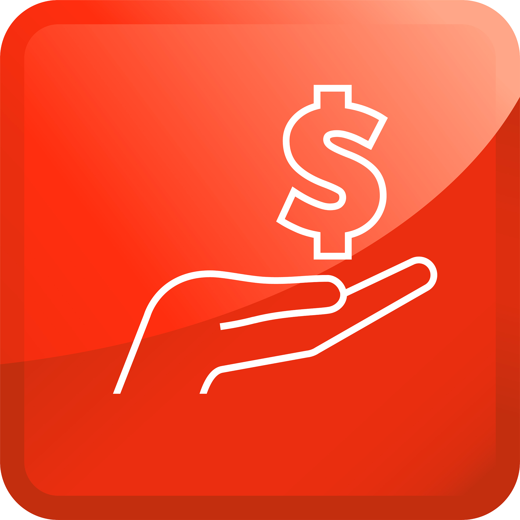 money dollar sign in hand icon