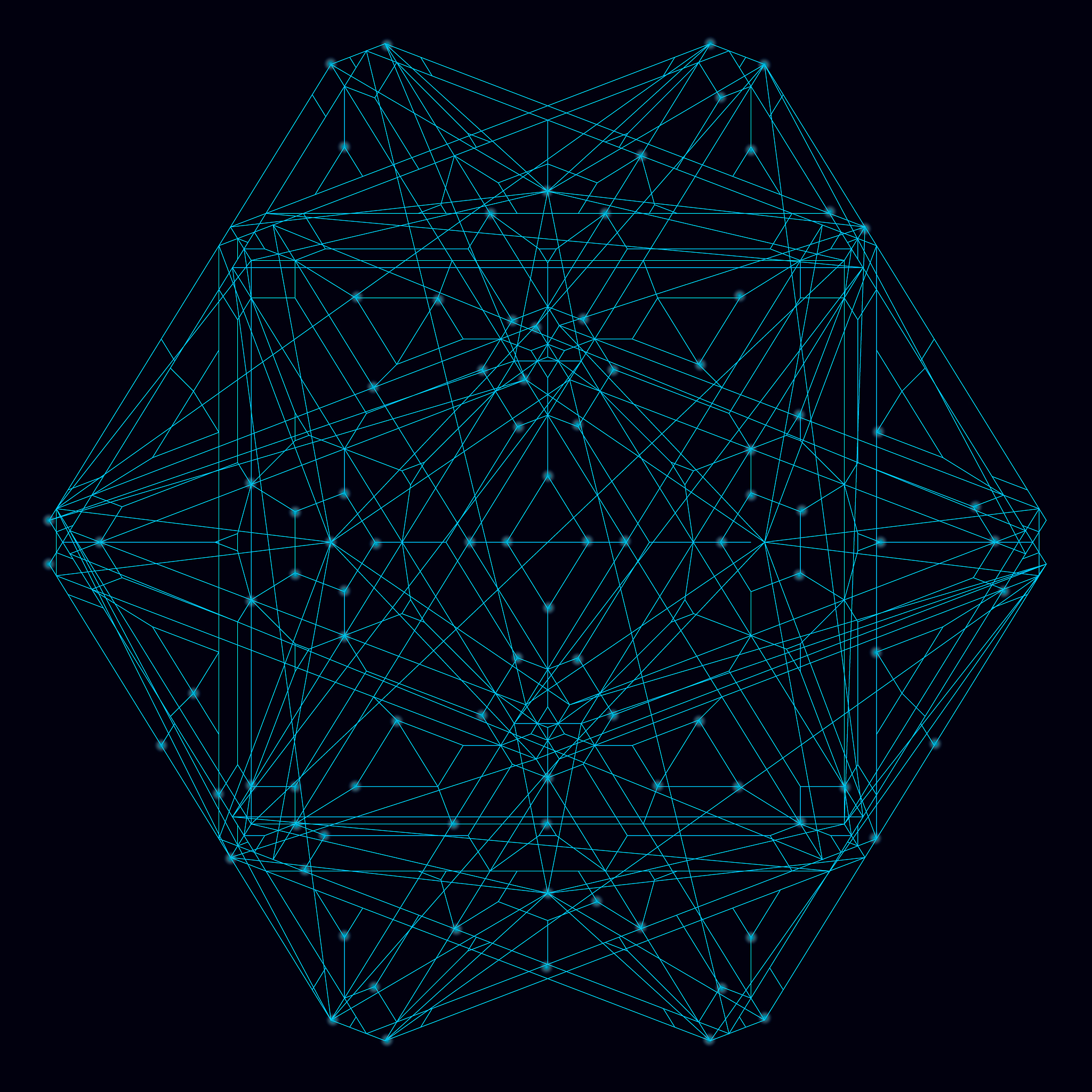 abstract geometric shape of their blue lines on a dark backgroun