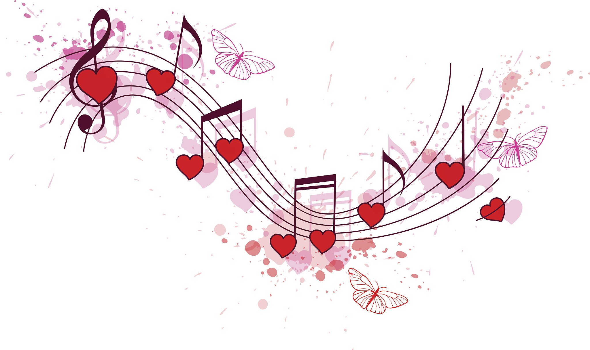 notes and red hearts
