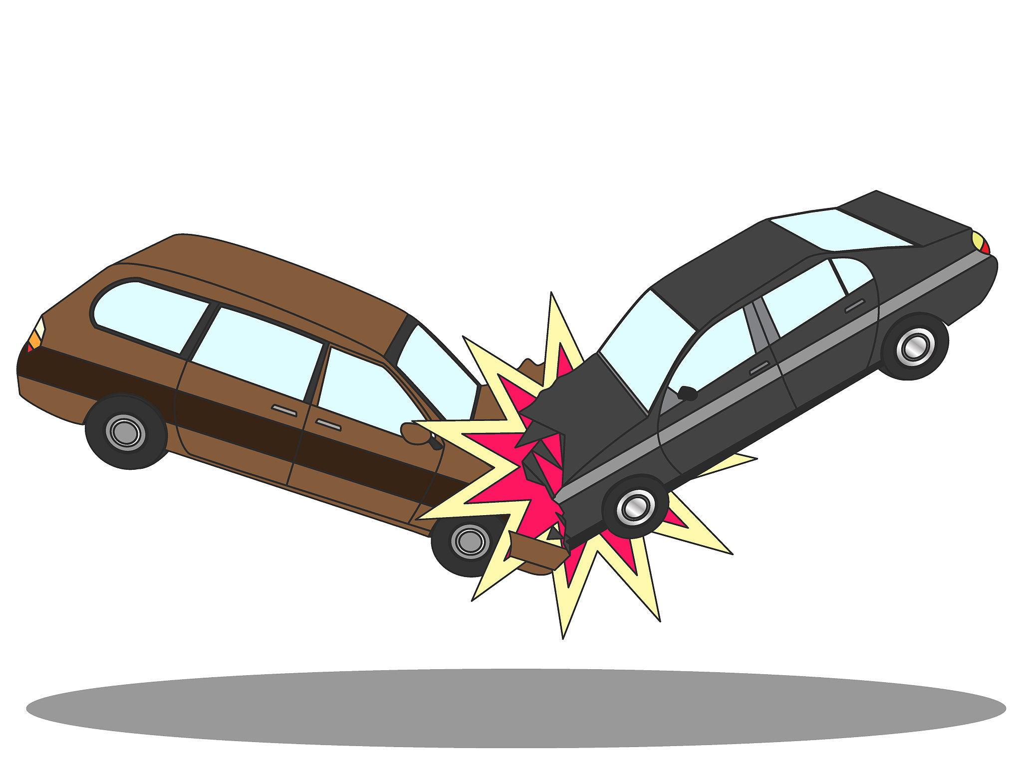 illustration of two cars involved in a car