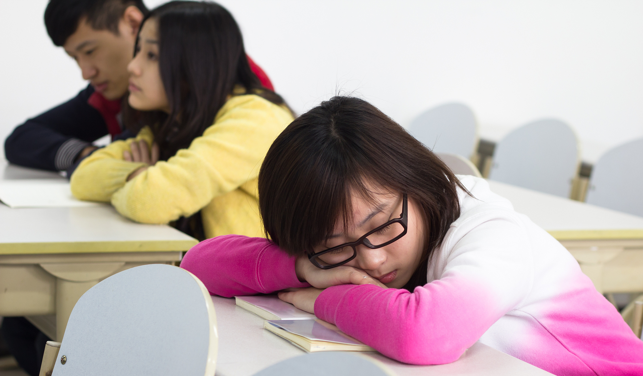 sleeping in the classroom