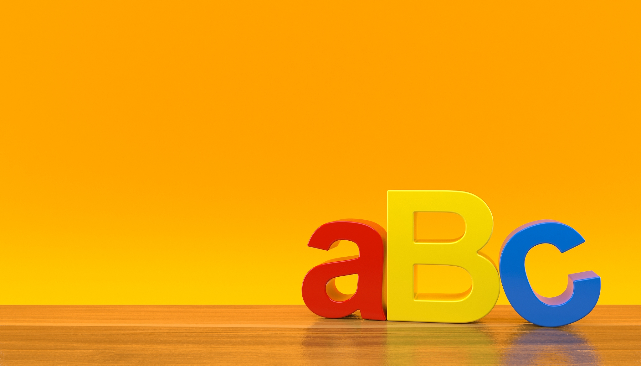 abc text on orange background