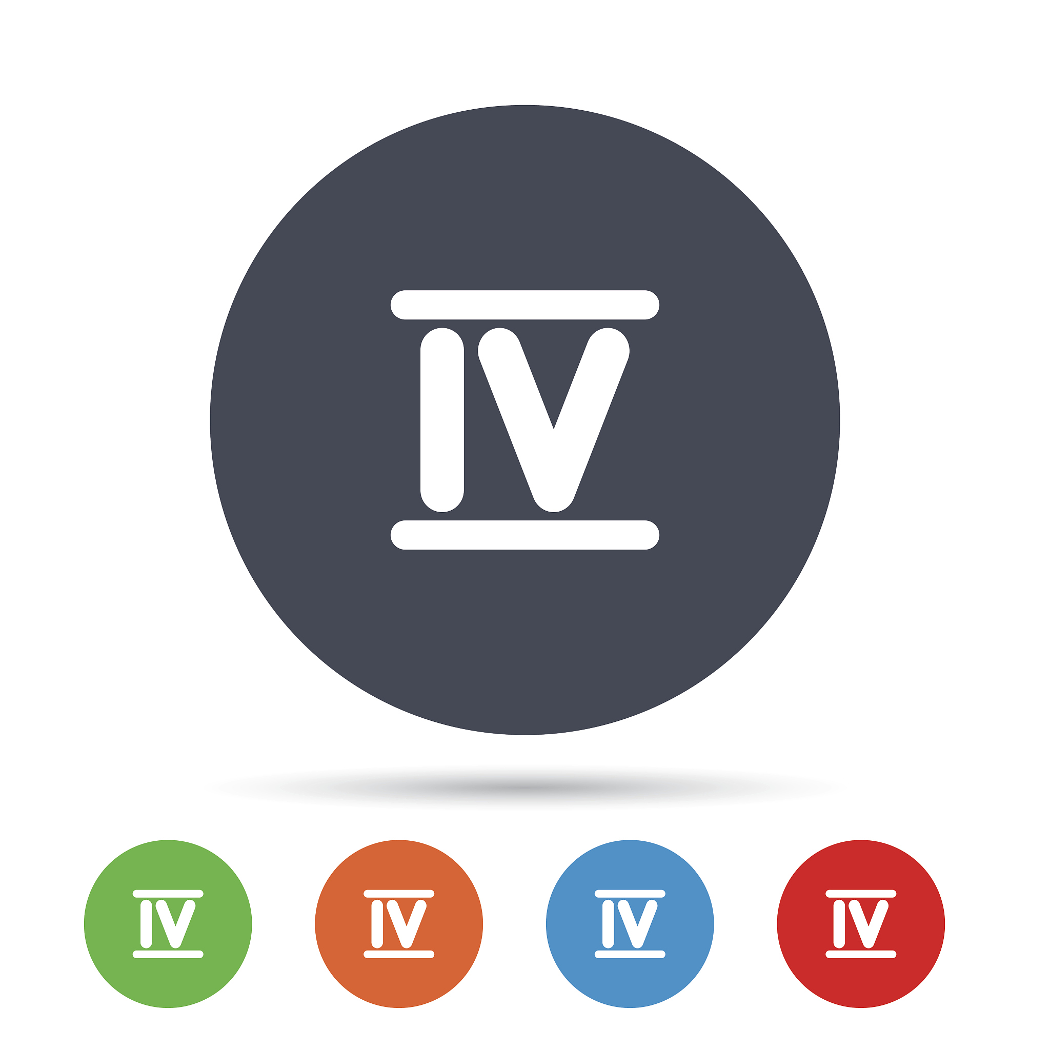roman numeral four icon. roman number four sign.