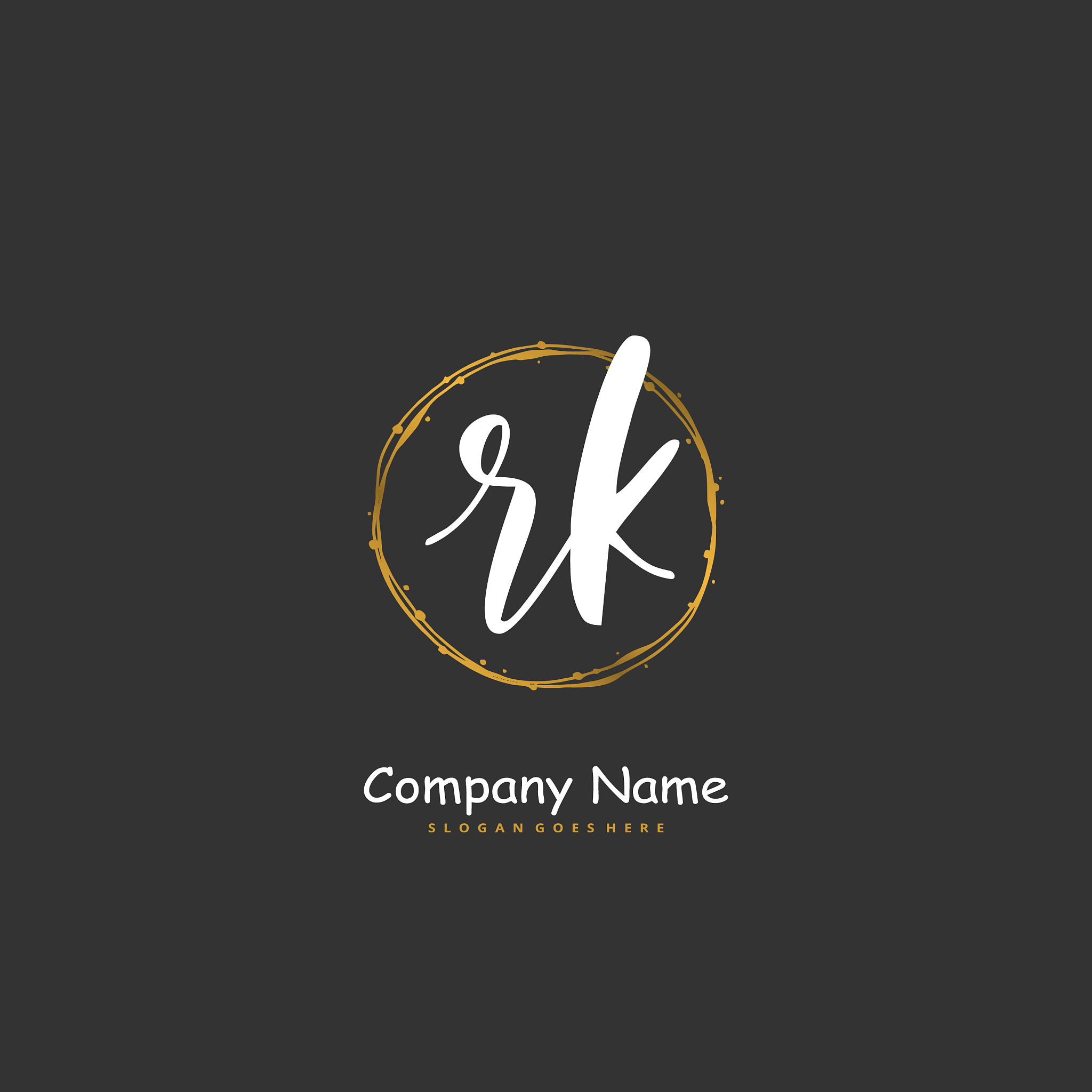 r k rk initial handwriting and signature logo
