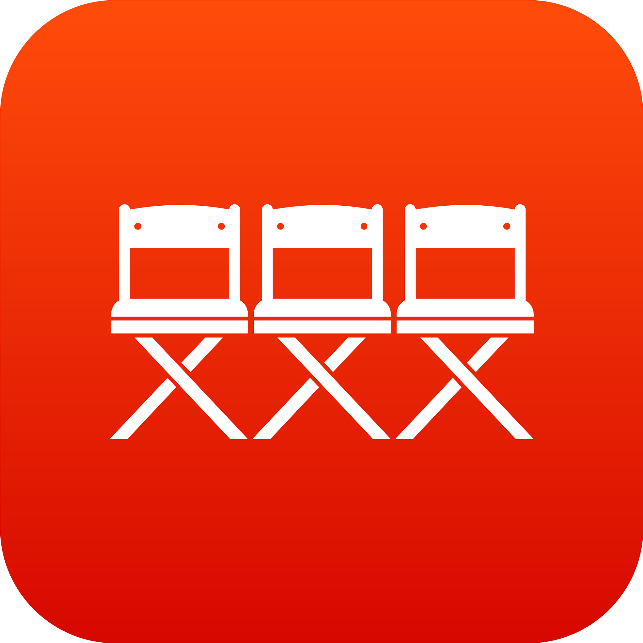 chairs icon digital red