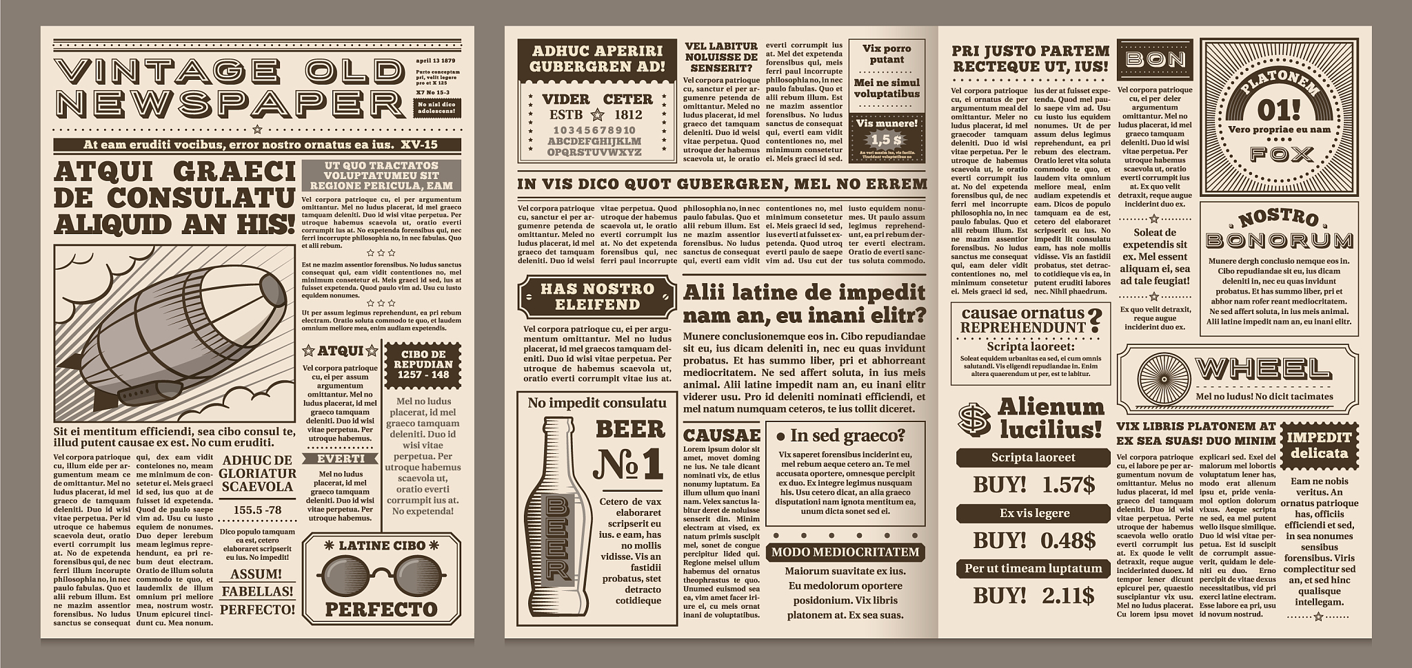 vintage newspaper template retro newspapers page