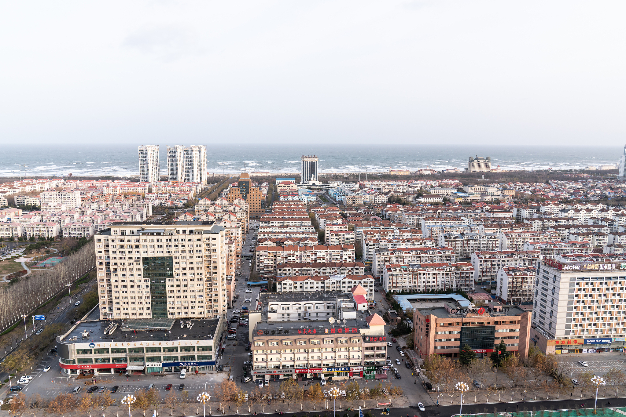 city veiw of yantai, china