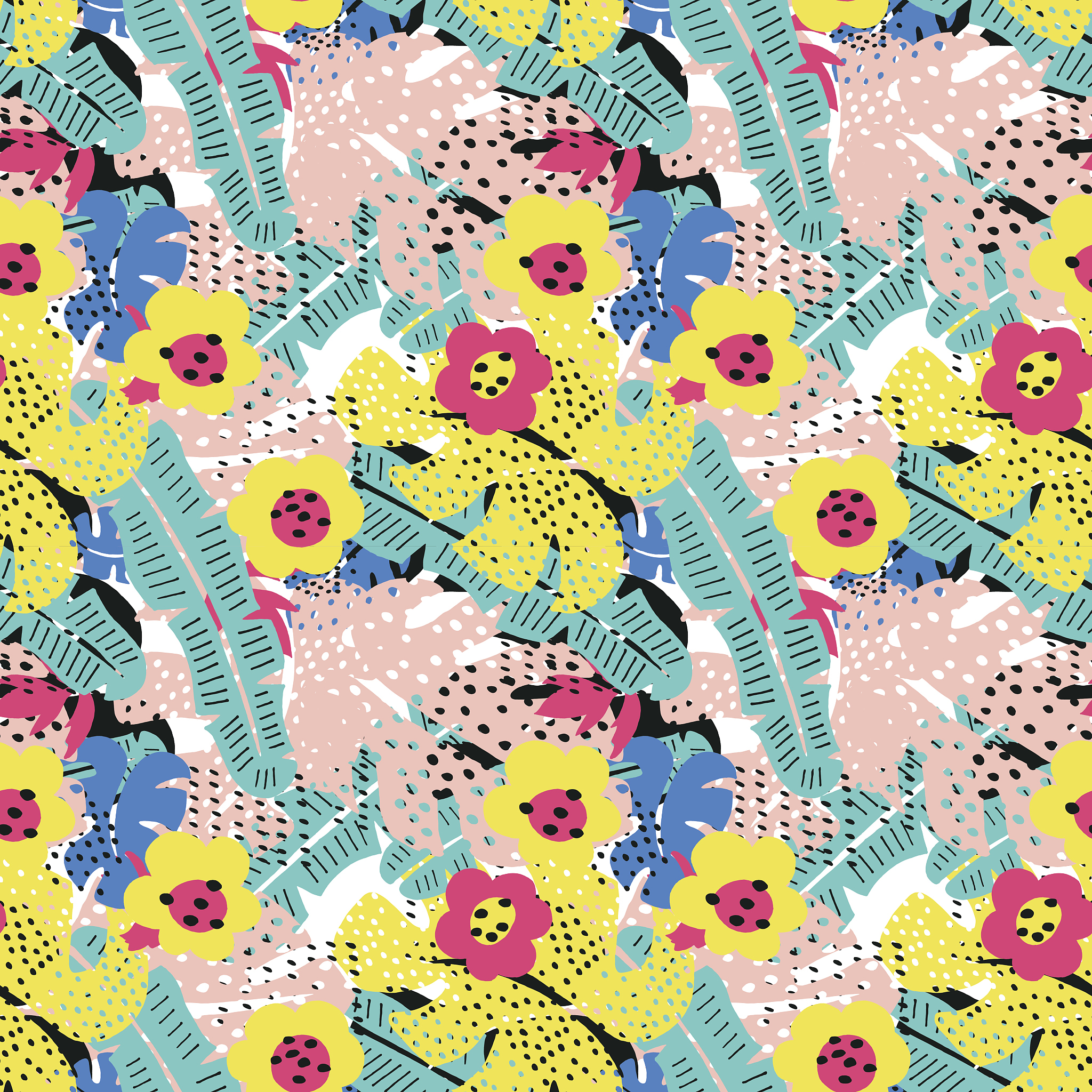 tropical floral seamless pattern