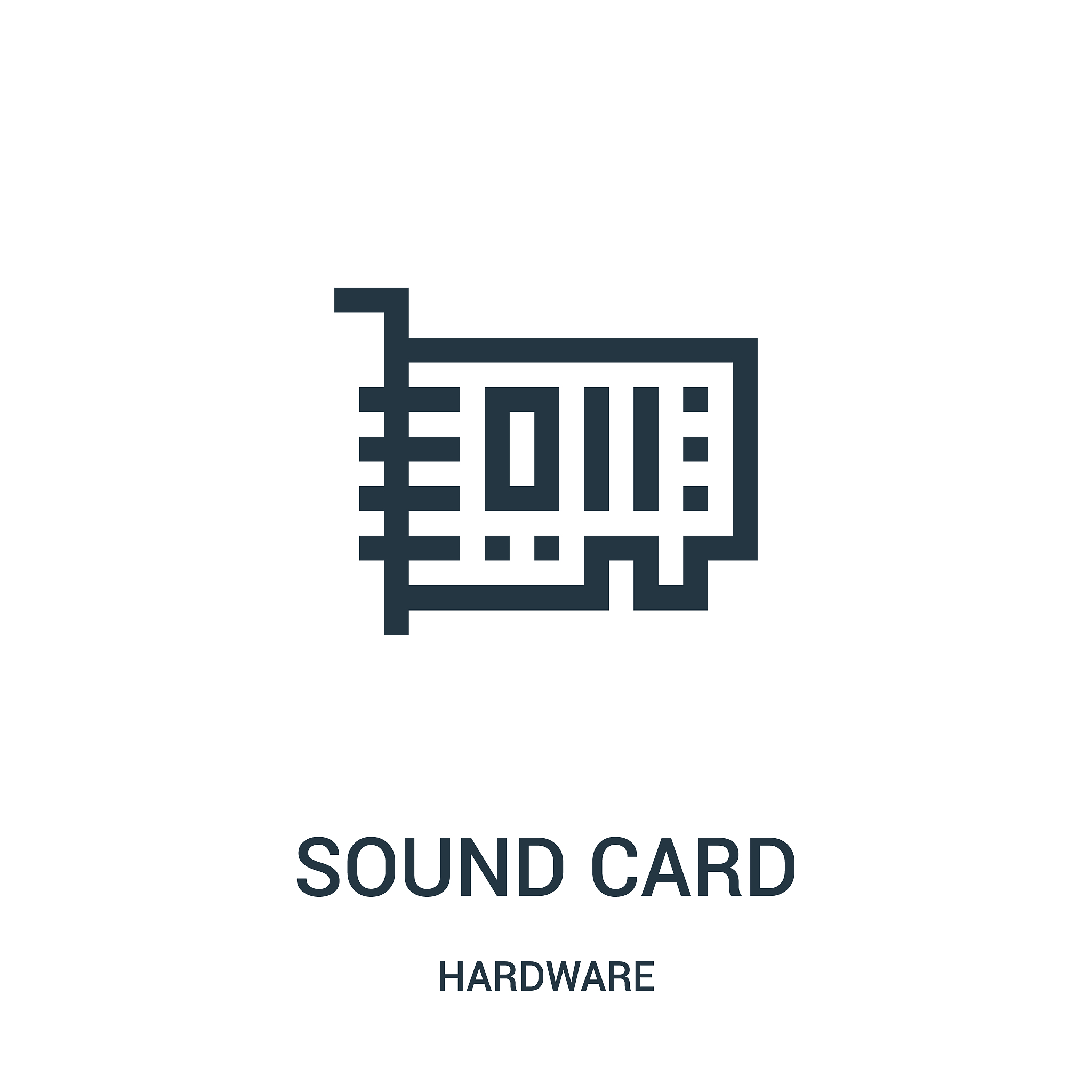 sound card icon vector from hardware collection. thin line sound
