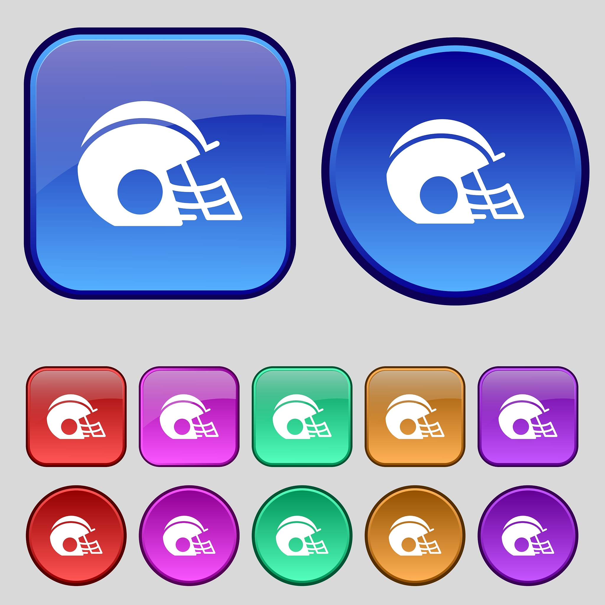 football helmet icon sign a set of twelve vintage