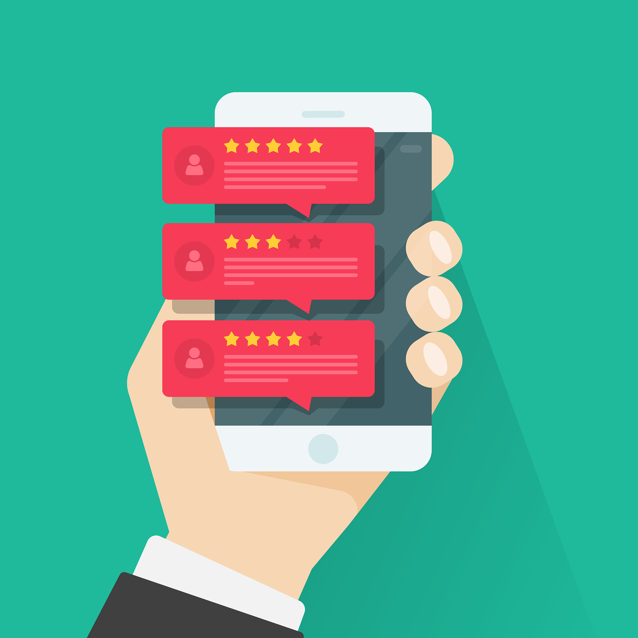 review rating on mobile phone smartphone
