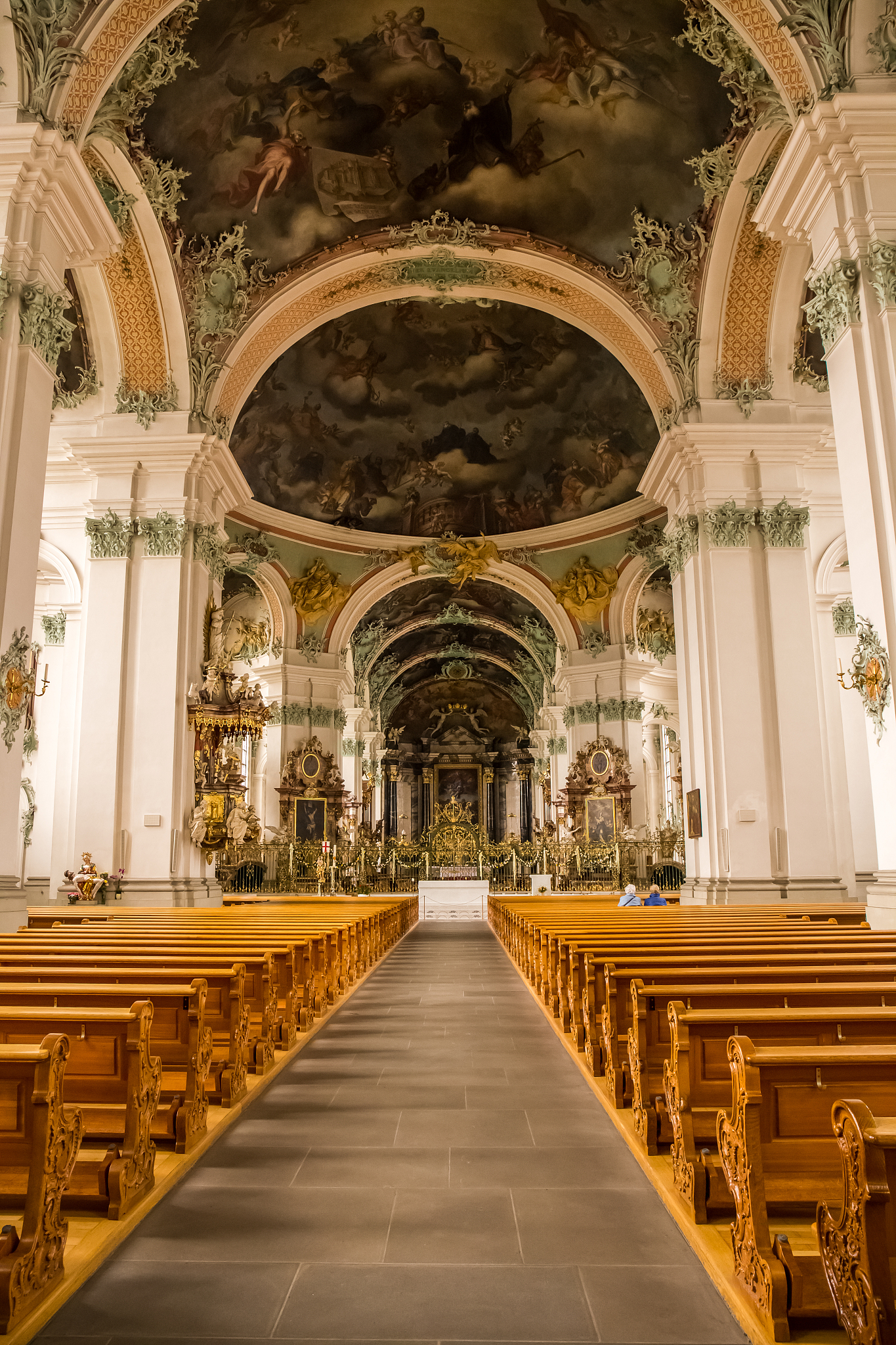 interior of church, abbey of saint gall - st gallen, switzerland