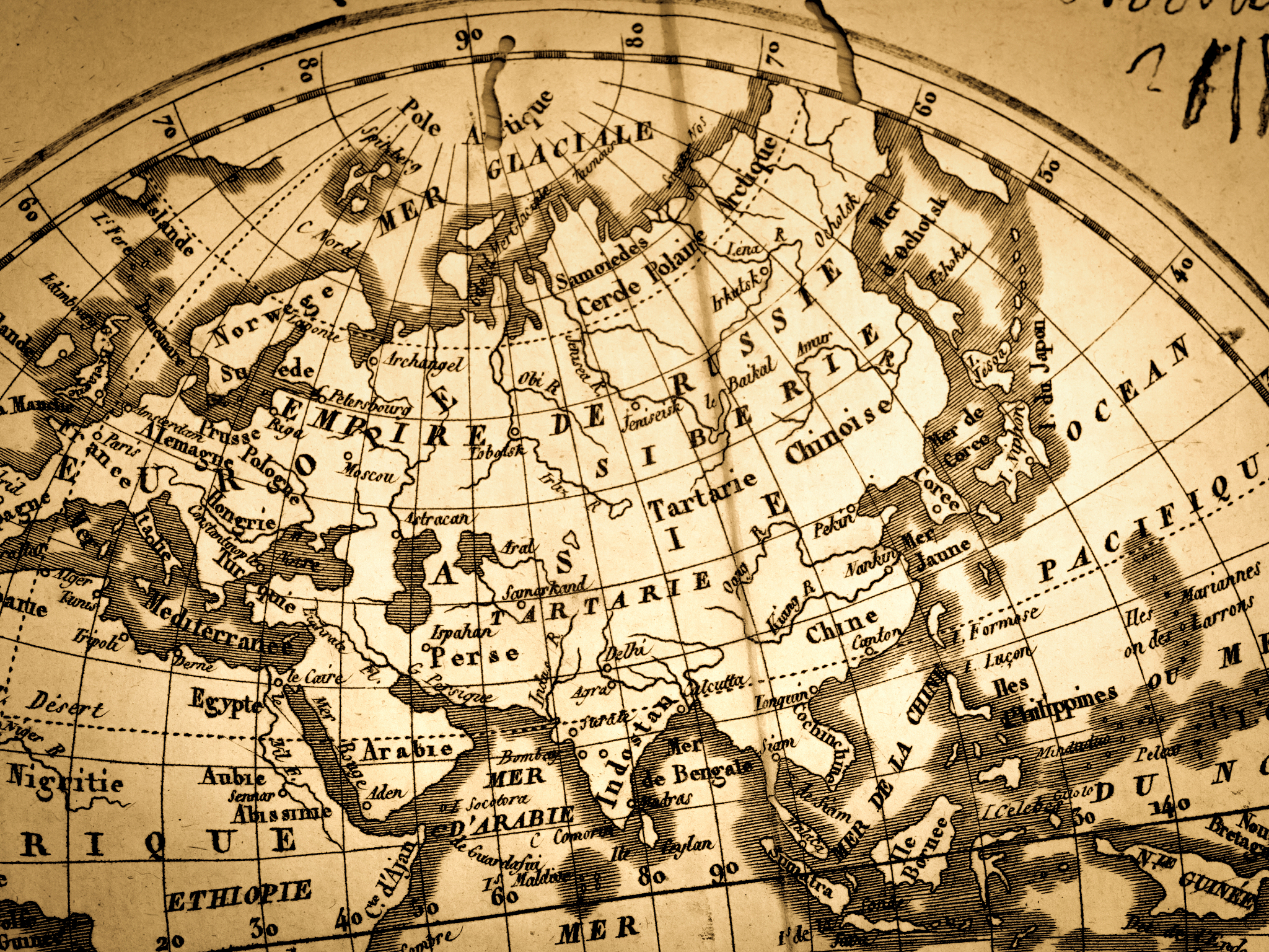 antique world map, eurasia